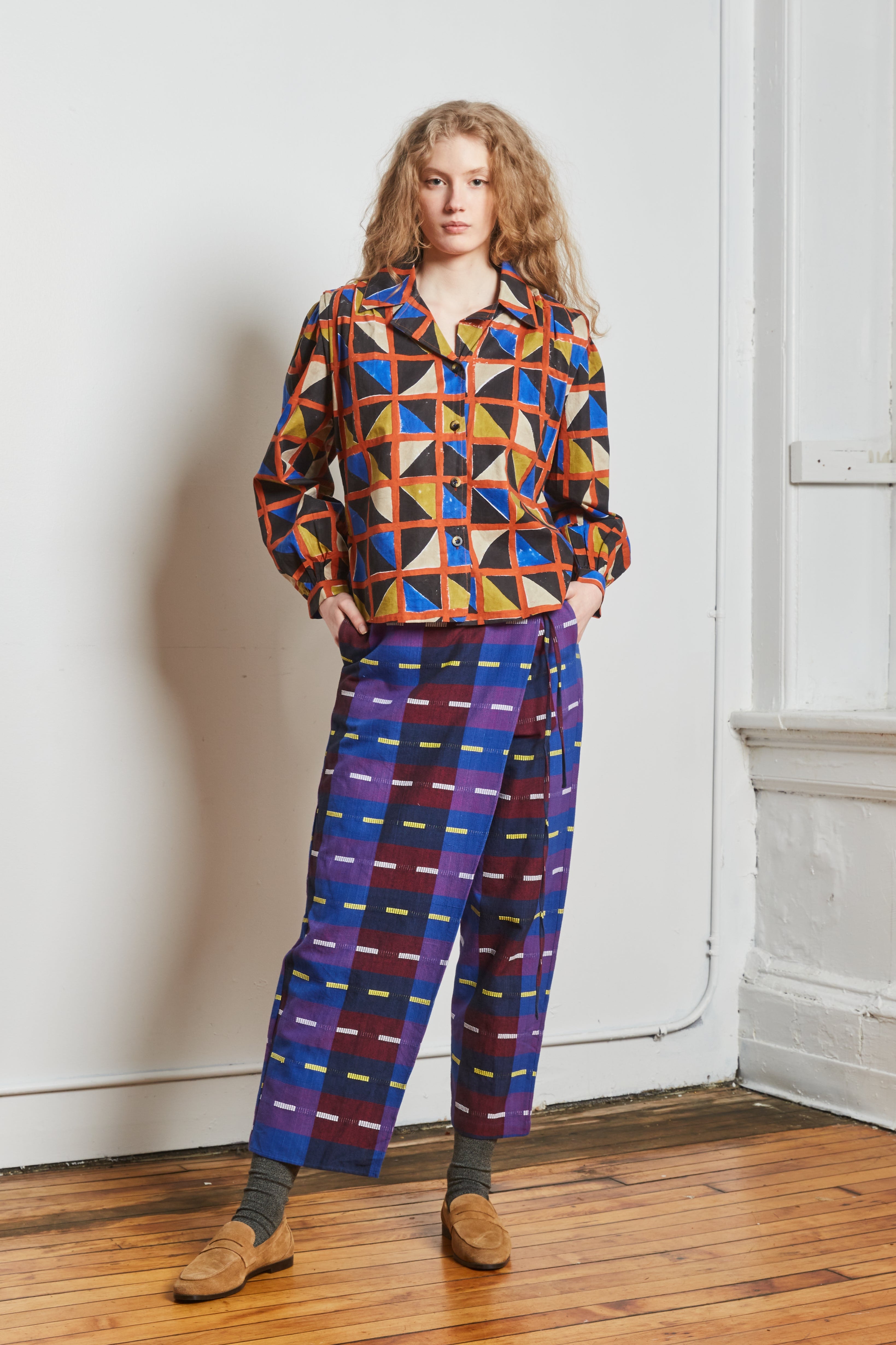 HALF WRAP PANT | GALAXY CHEX