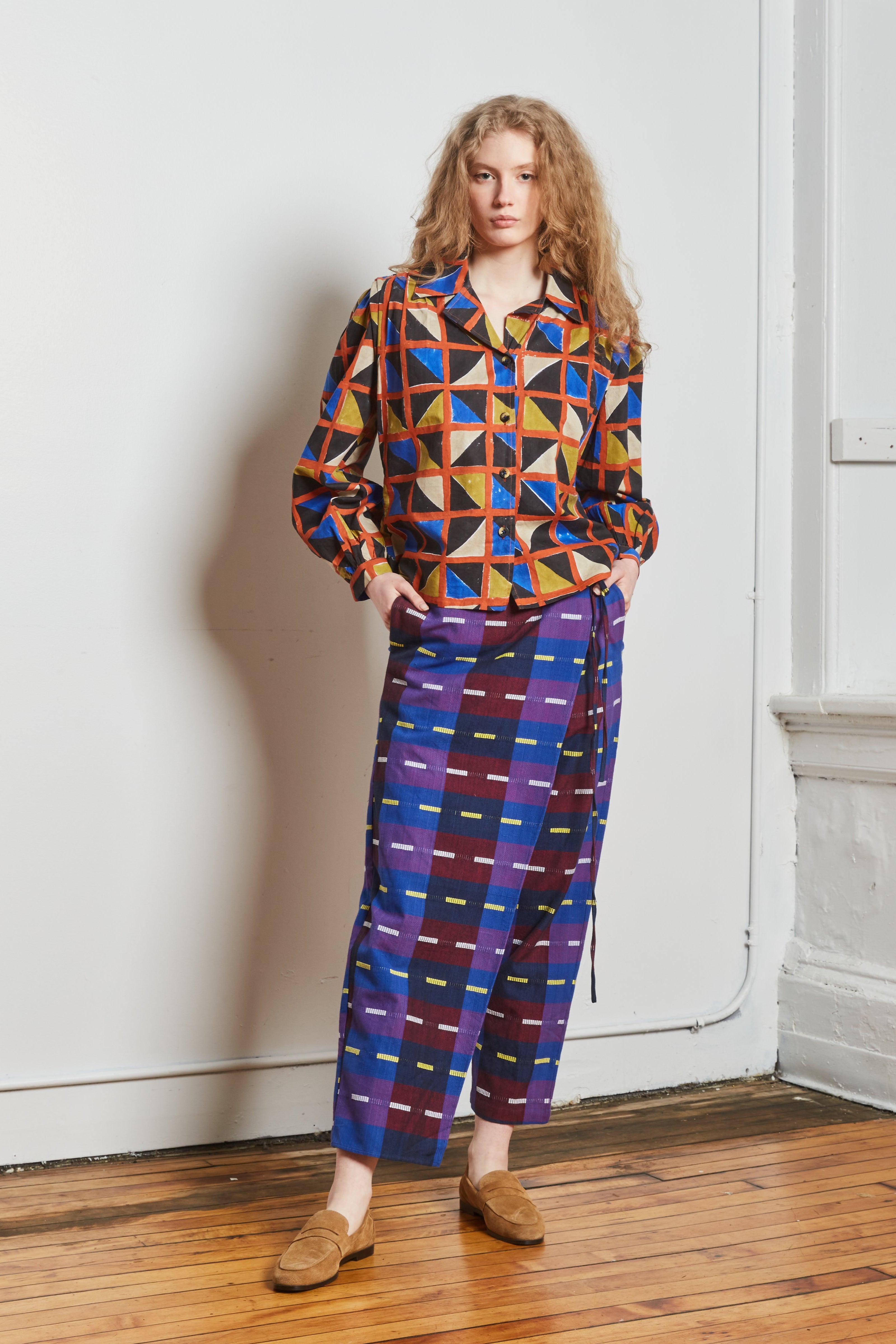 HALF WRAP PANT | GALAXY CHEX