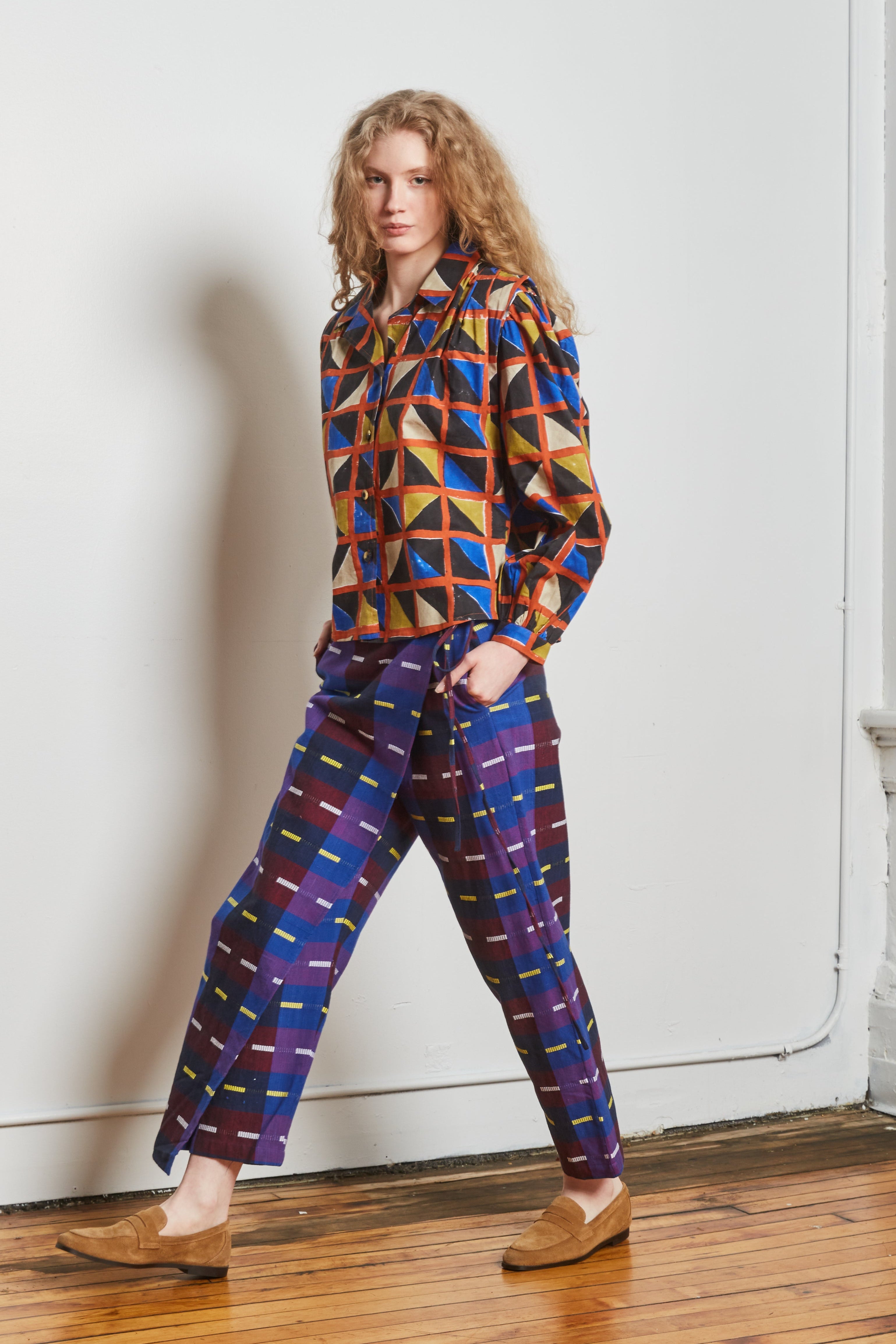 HALF WRAP PANT | GALAXY CHEX