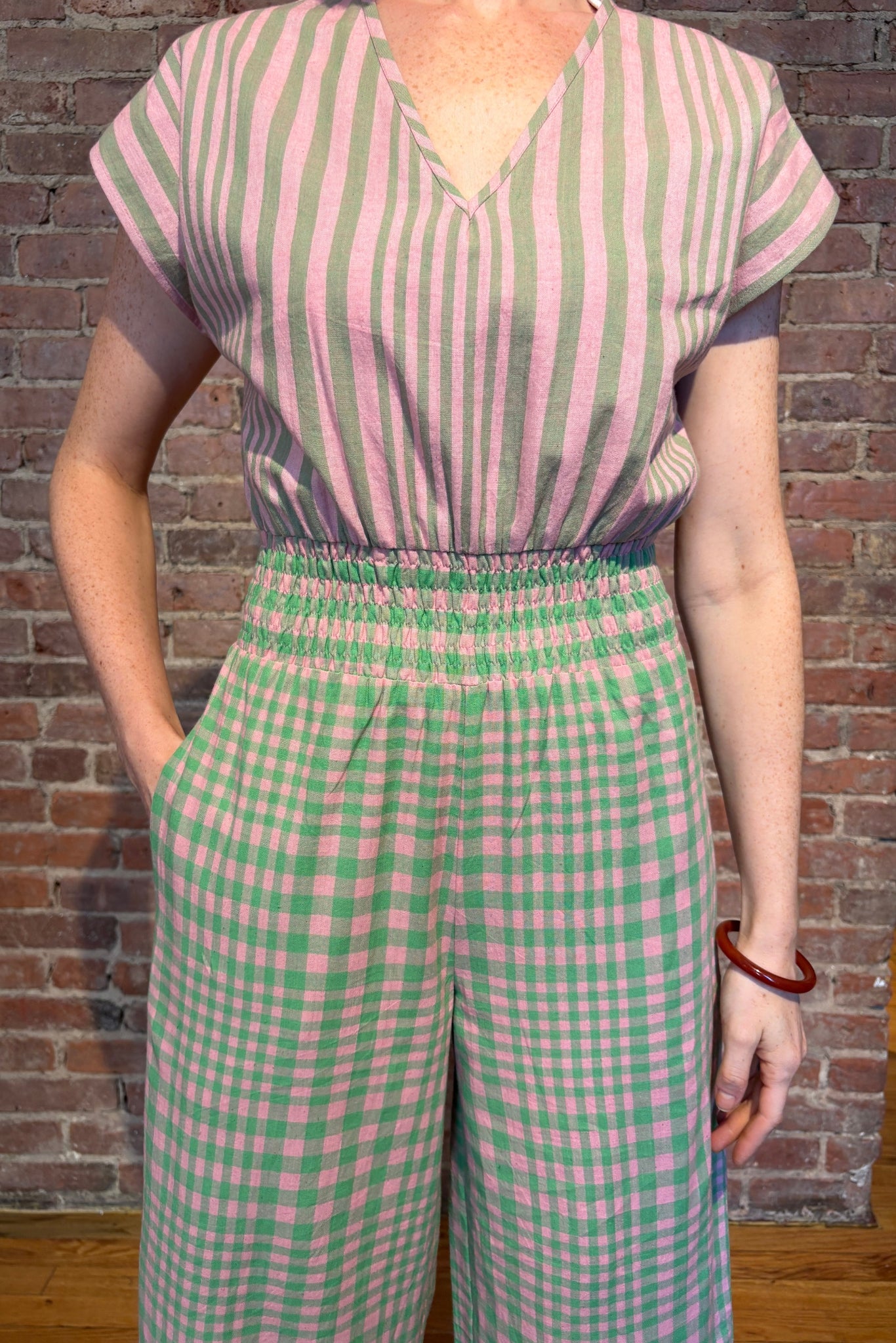 MARIE CINCH JUMPER | HUDSON STRIPE X CHEX
