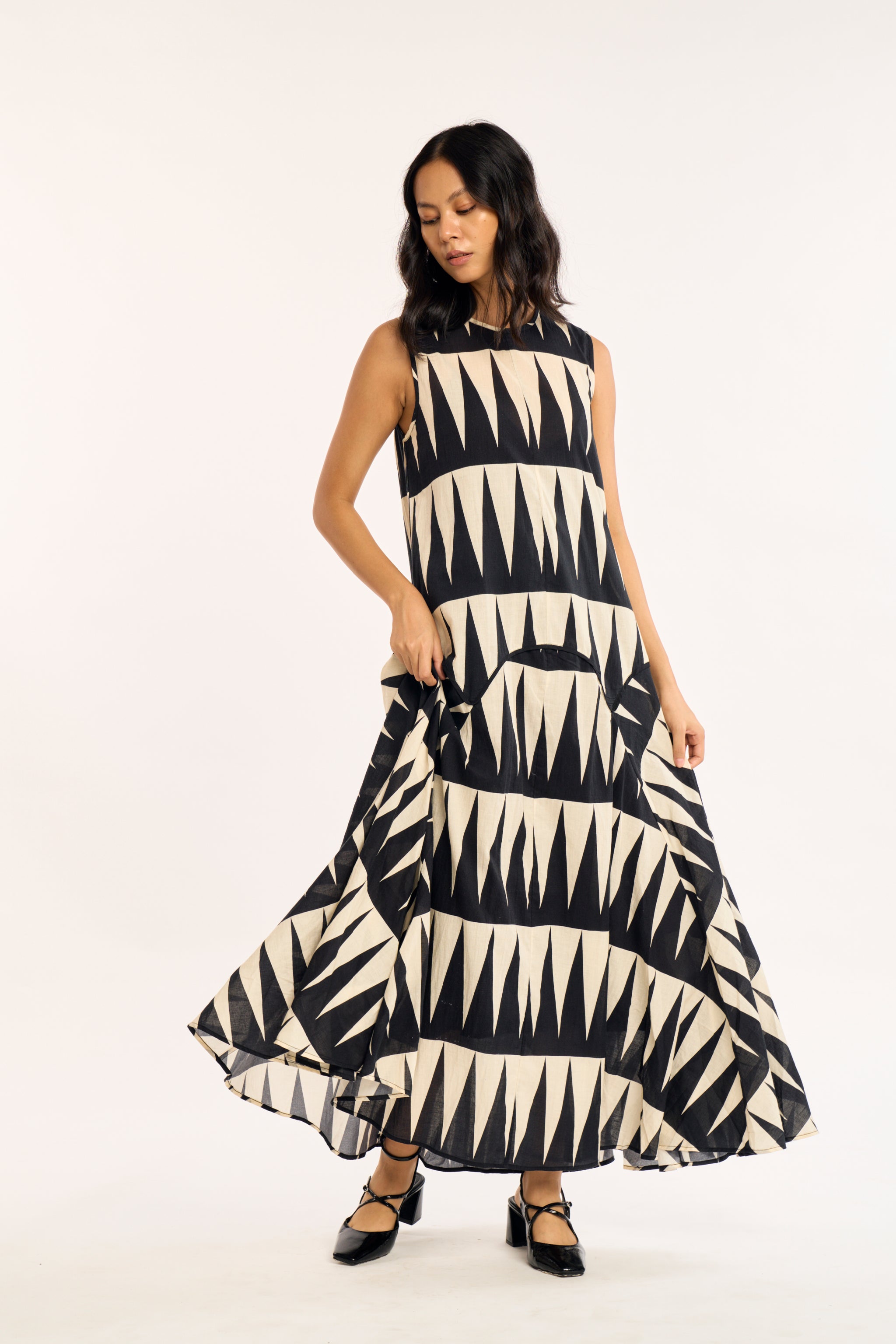 maxi alice dress print LEO LIN - Alice Short Sleeve Maxi Dress