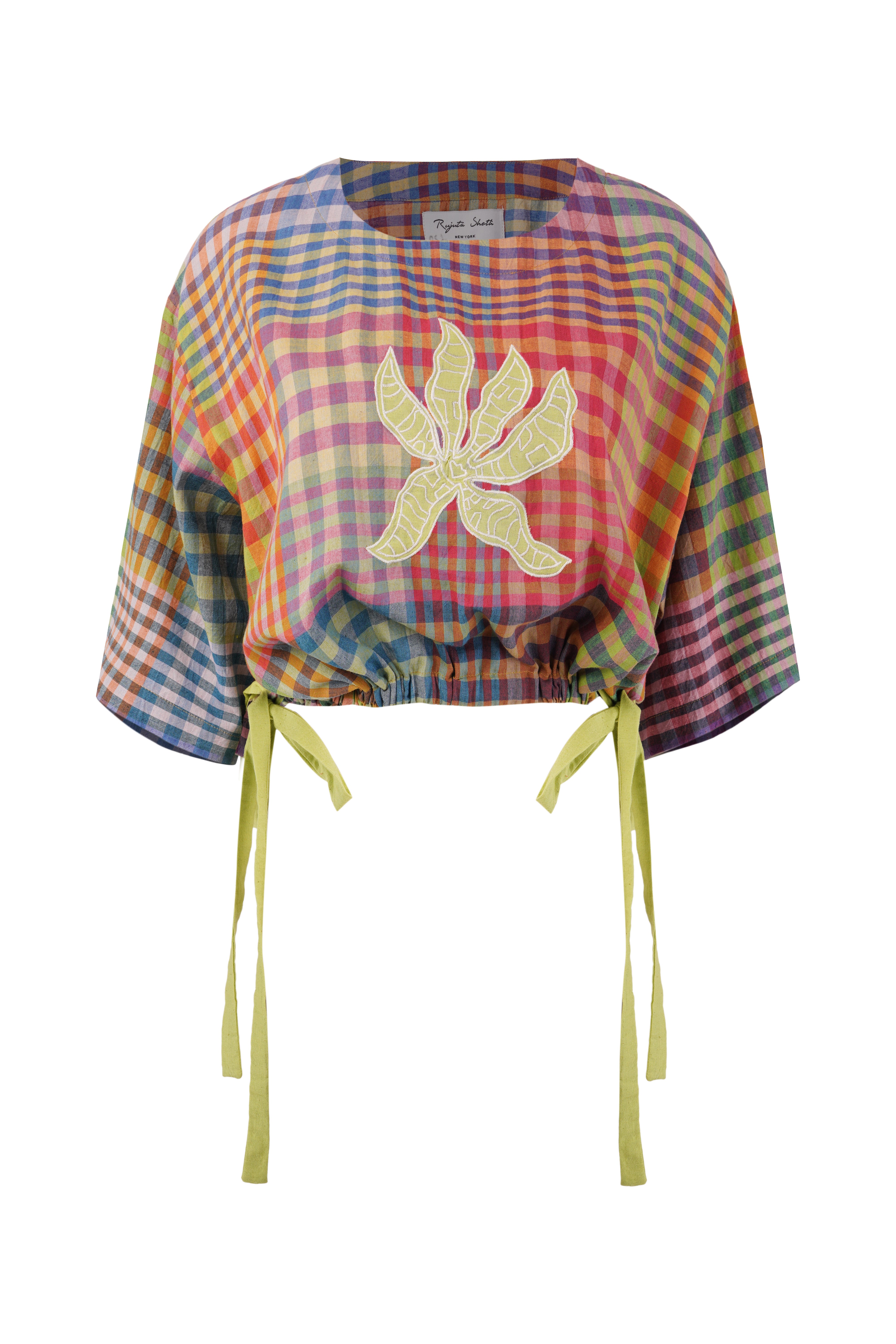 WOVEN DREAMS TOP | POSTCARD CHEX