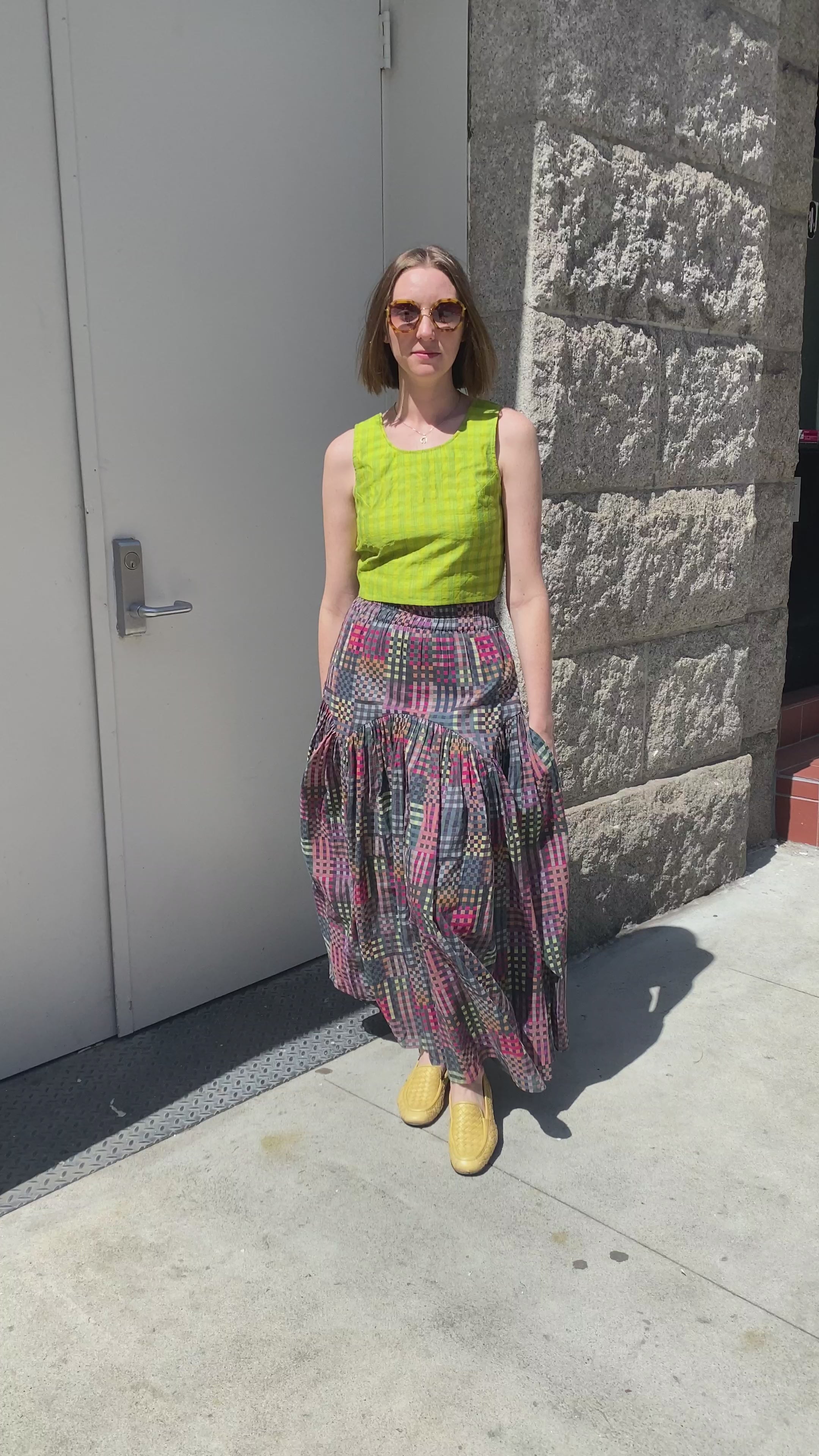 LEILA SKIRT | NIGHT RUBIX PRINT