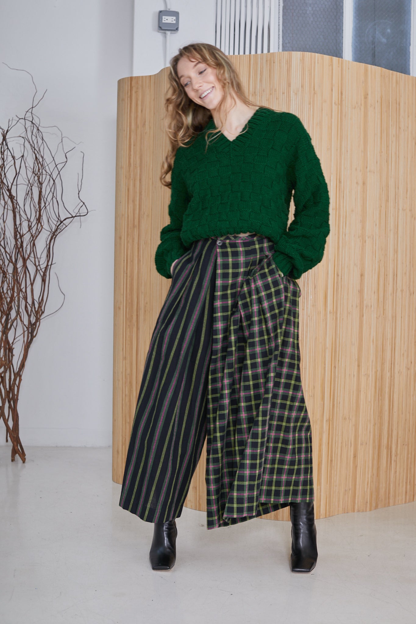 FRIDA PANTS | STRIKE CHEX X STRIKE STRIPE