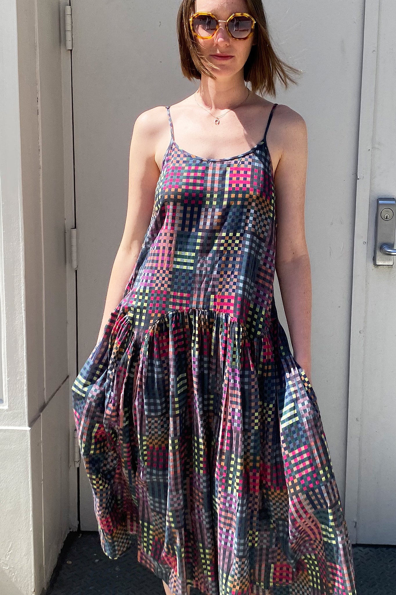 LEILA DRESS | NIGHT RUBIX PRINT