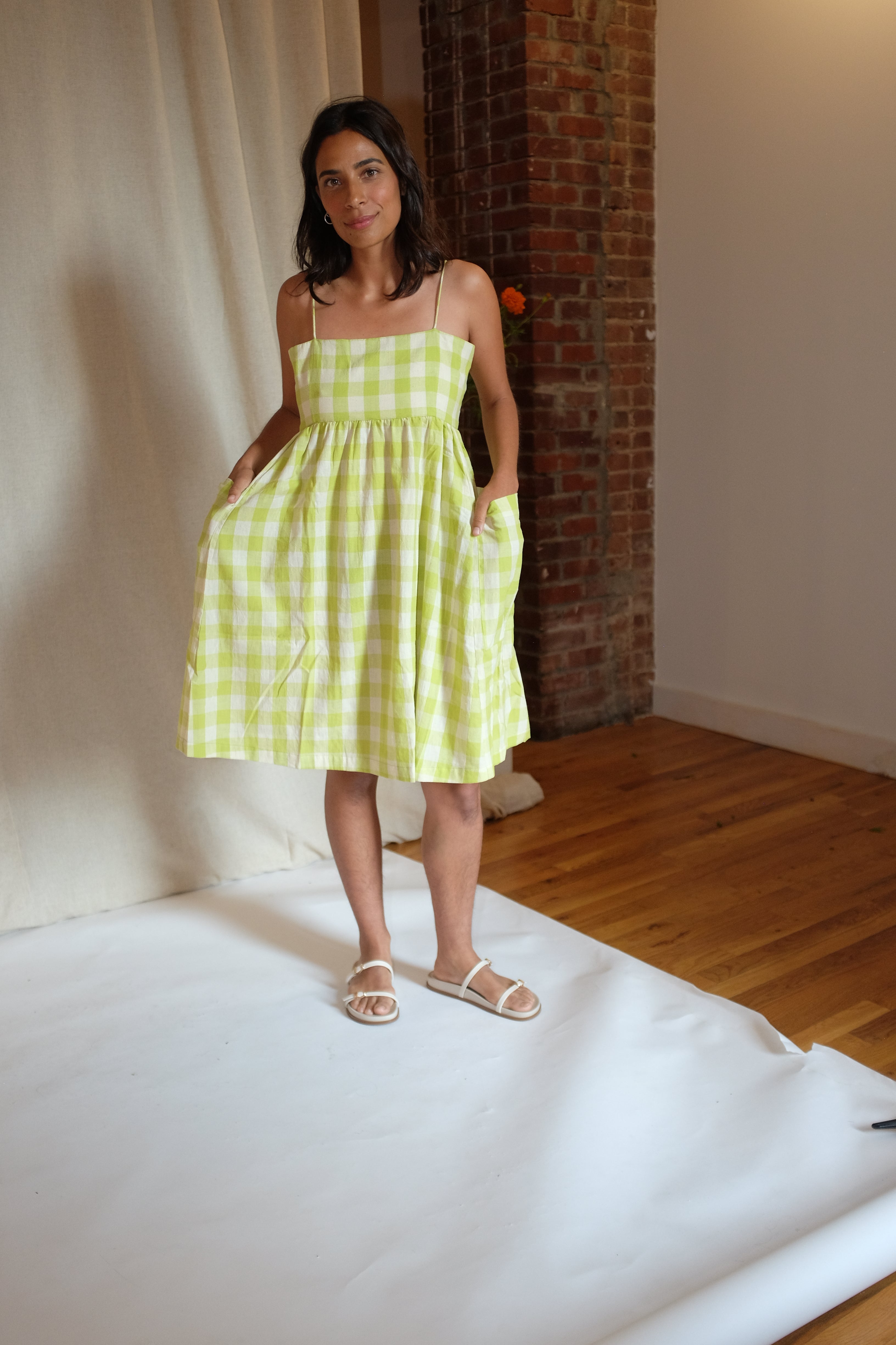 SUMMER SUN DRESS | LIMEADE CHEX