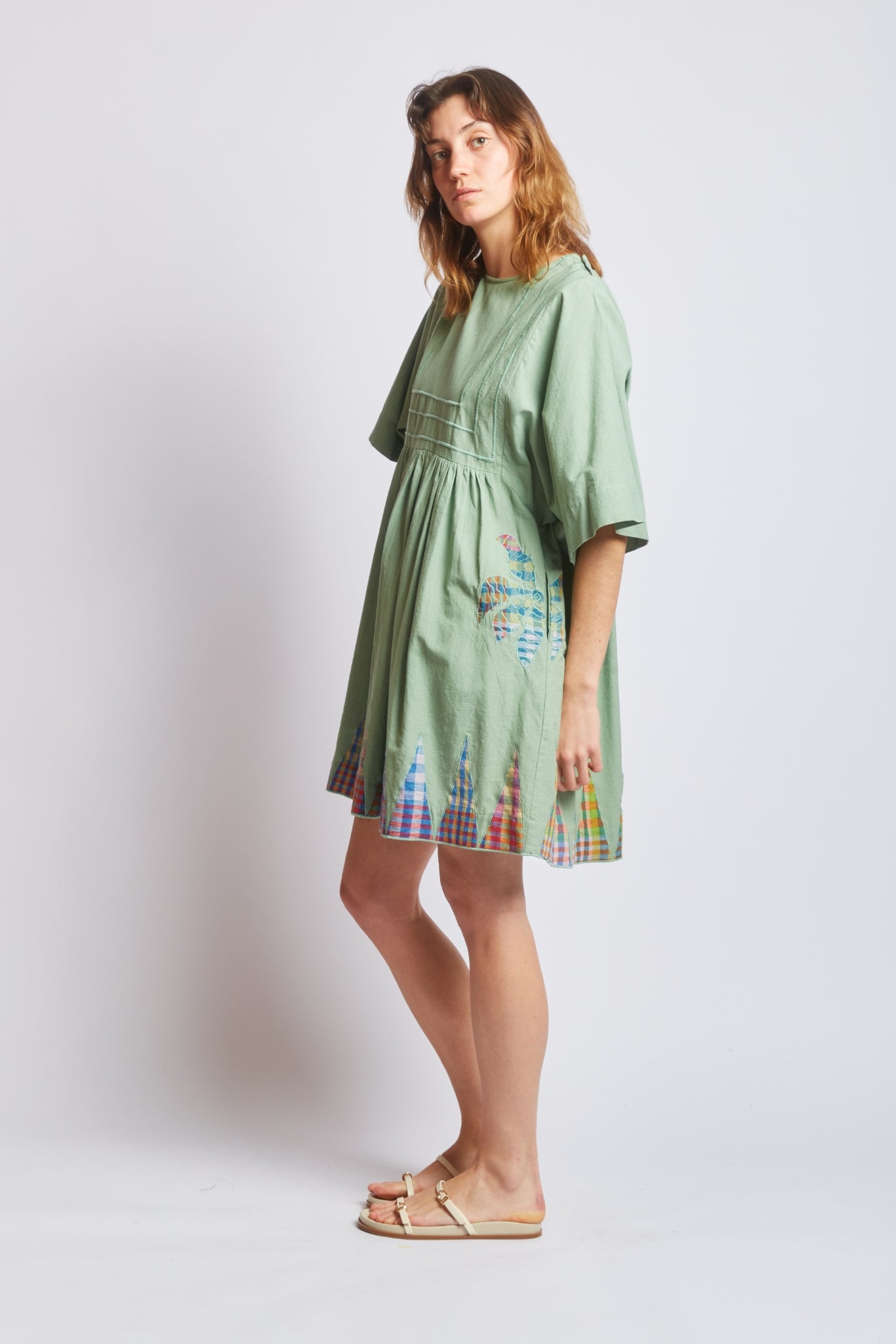 BAZAAR DRESS | SAGE APPLIQUE