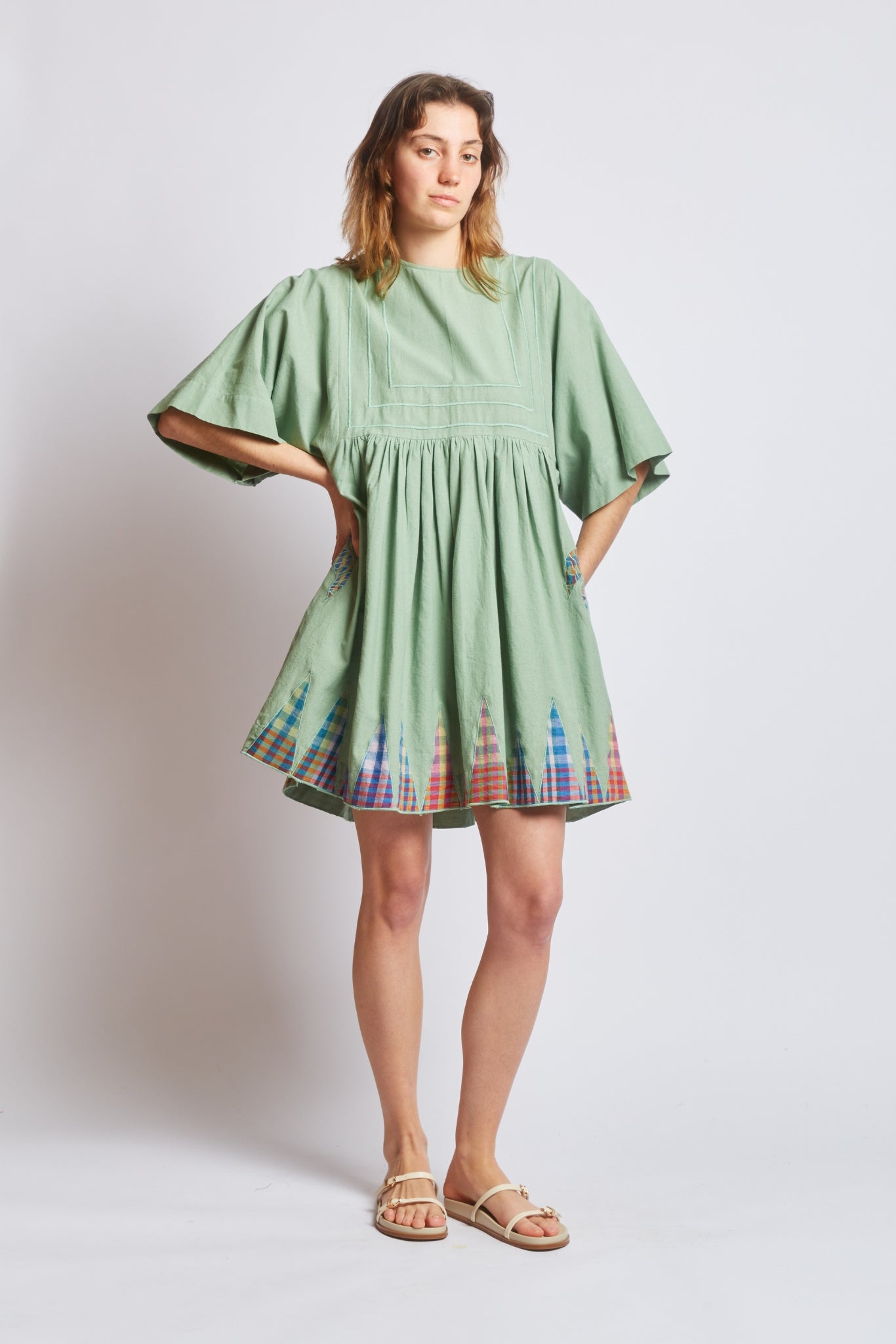 BAZAAR DRESS | SAGE APPLIQUE
