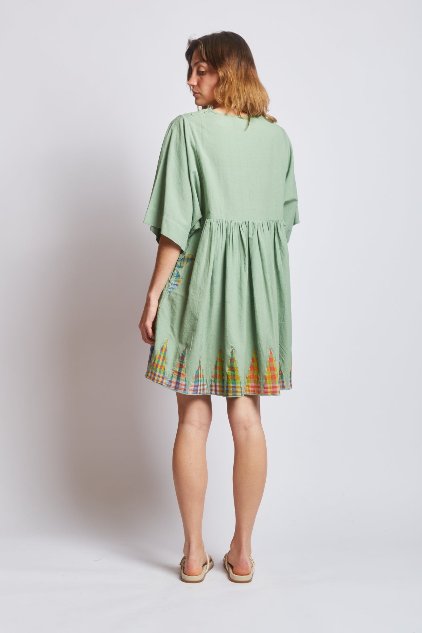 BAZAAR DRESS | SAGE APPLIQUE