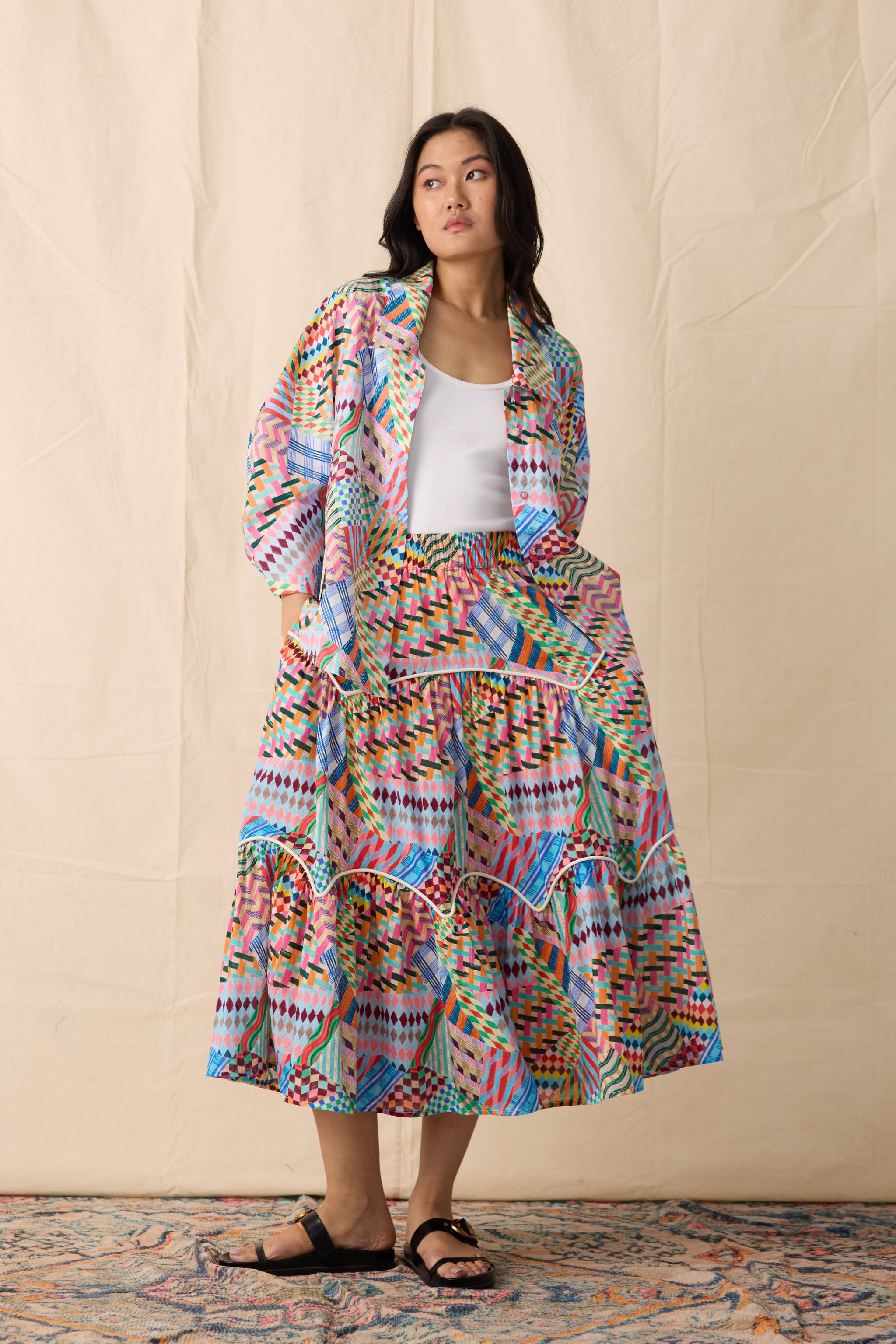 MOSS SKIRT | PATCHWORK PRINT
