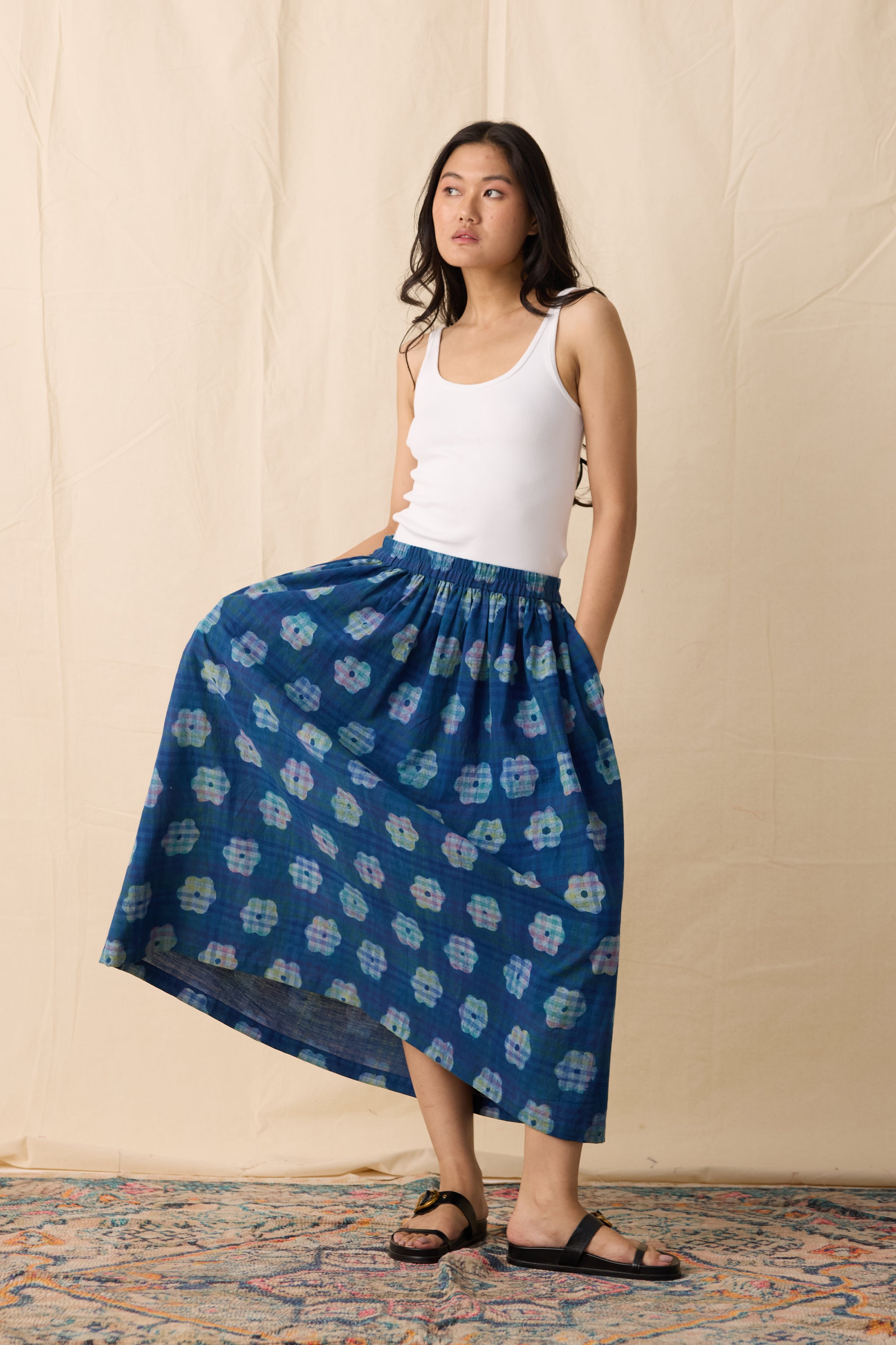 PICNIC SKIRT | INDIGO BLOOM
