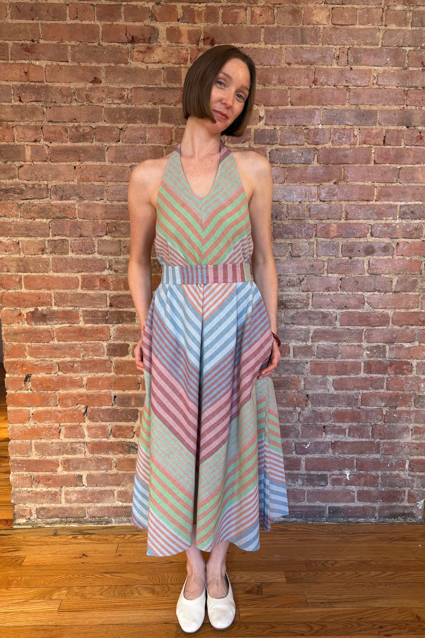 TULUM HALTER | POSTCARD STRIPE