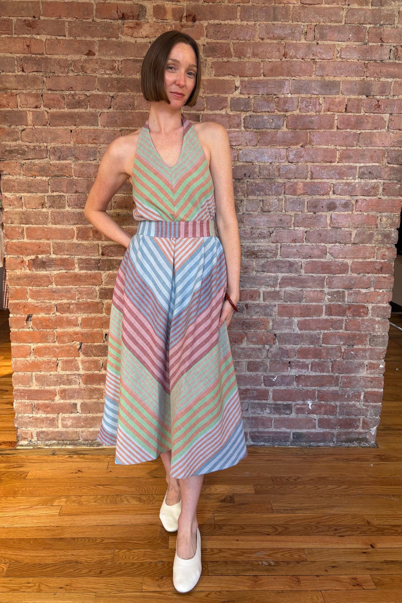 TULUM HALTER | POSTCARD STRIPE