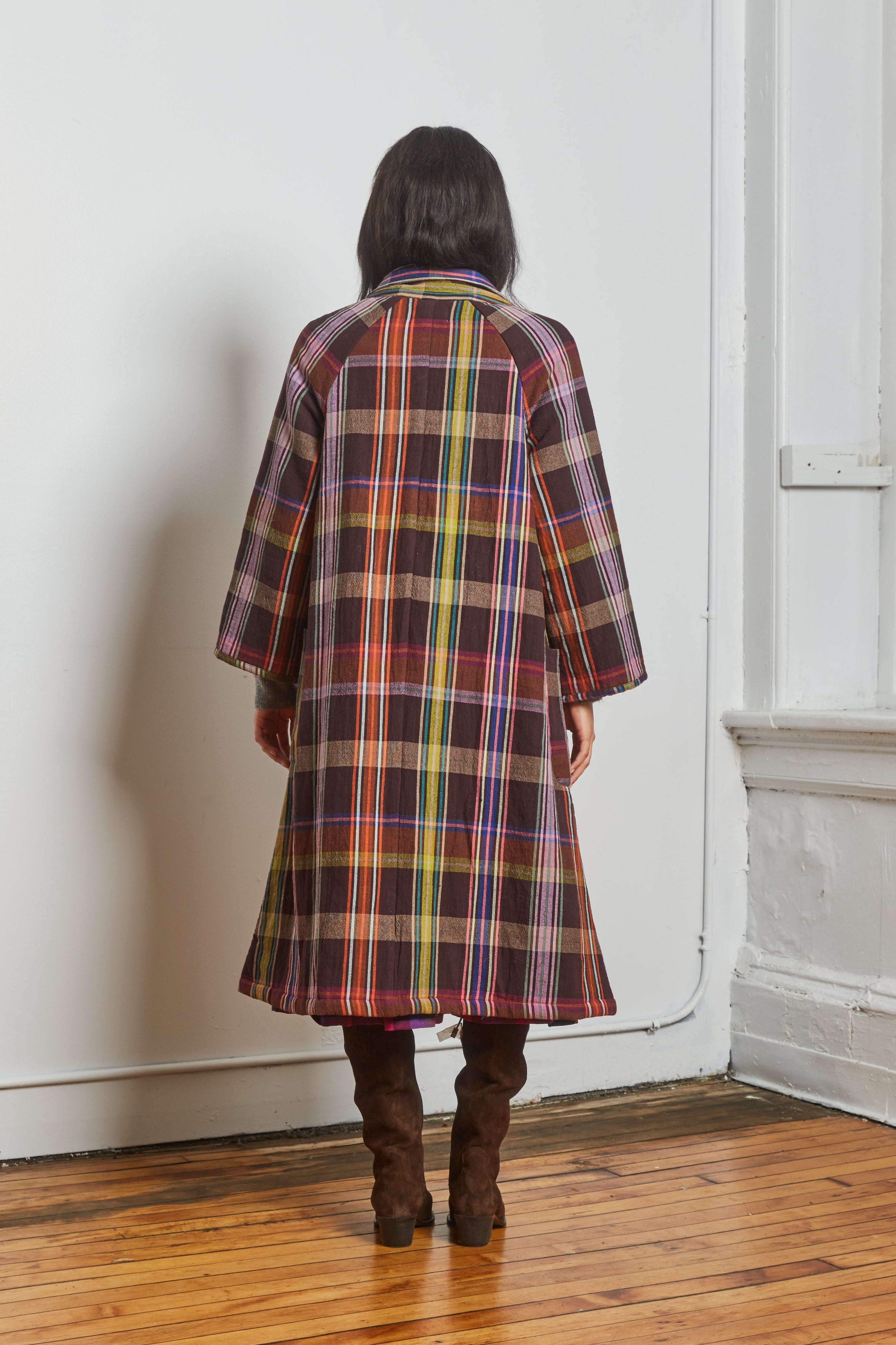 CHELSEA REVERSIBLE COAT | MOCHA CHEX X MOSAIC CHEX