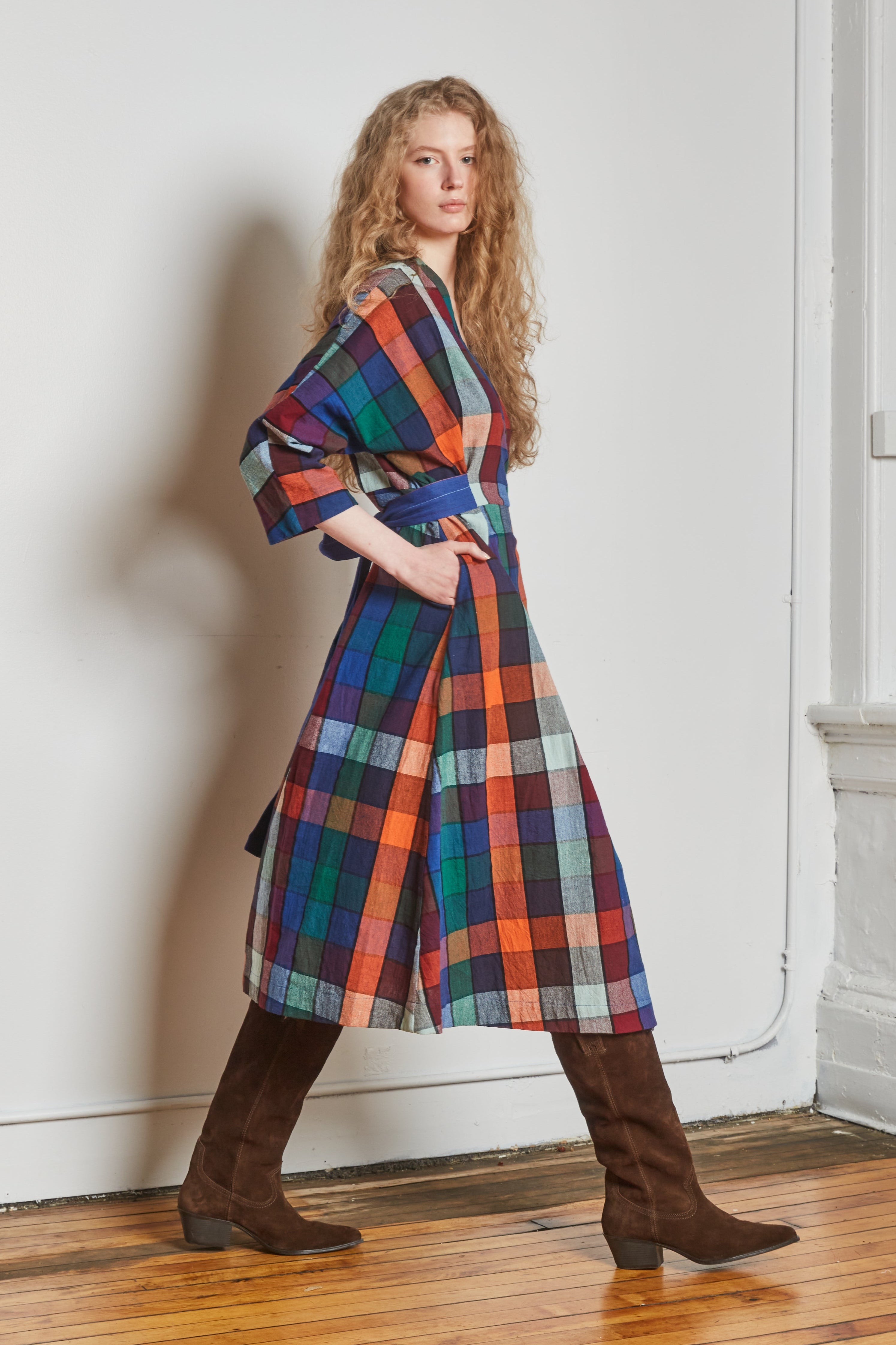 NOVA WRAP DRESS | MOSAIC CHEX