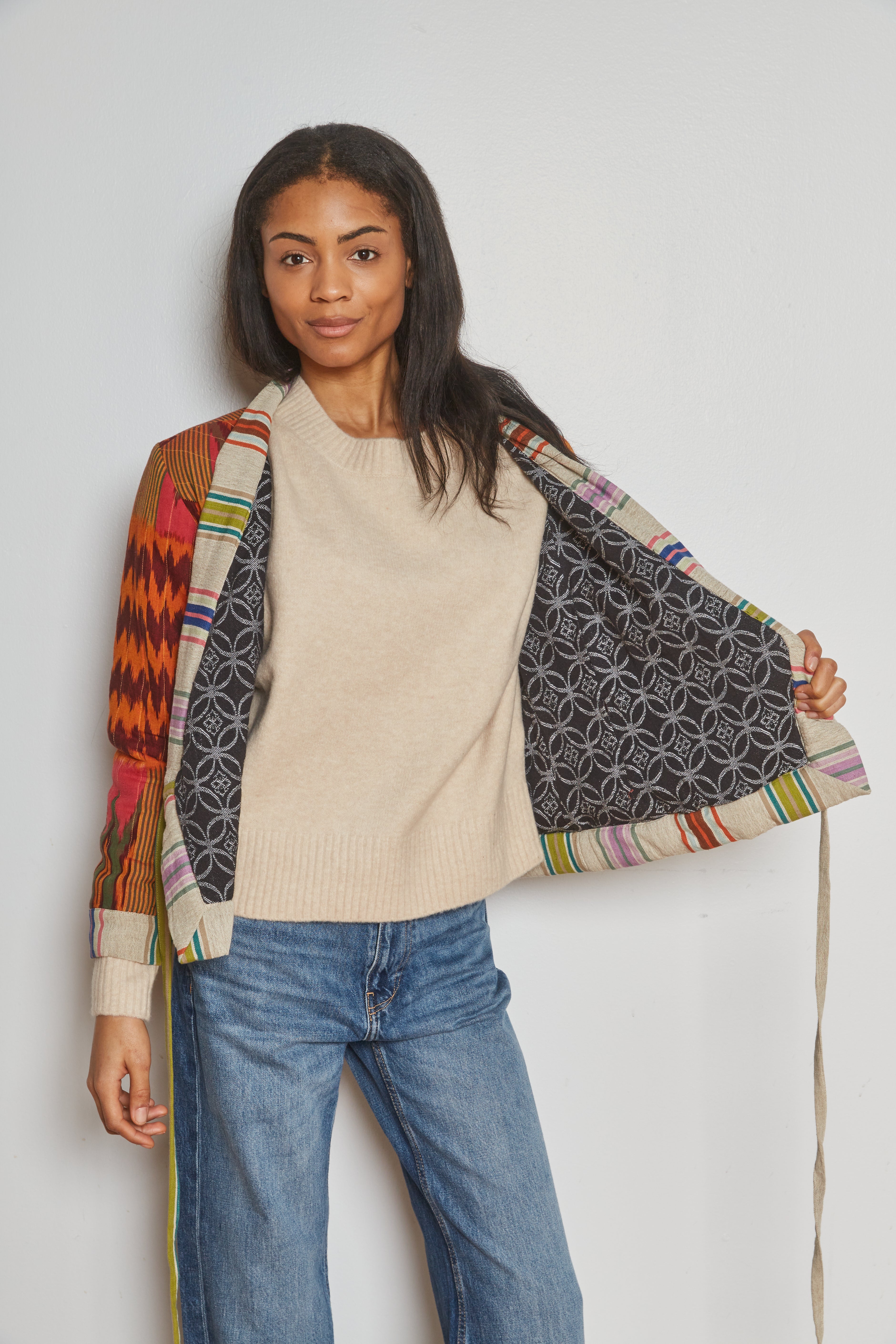 MIRAGE JACKET | MYSTIC IKAT X NOIR BLOSSOM