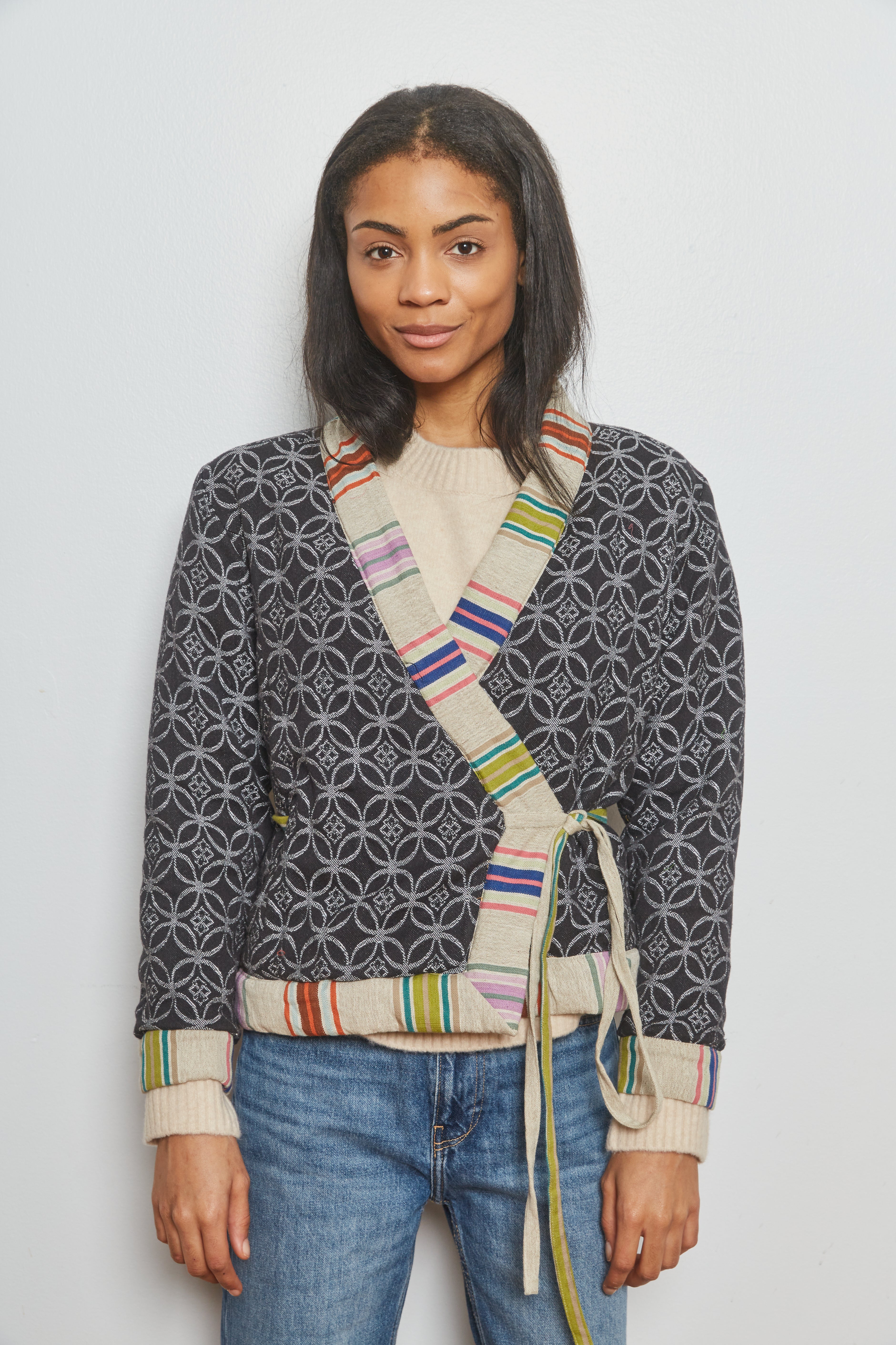 MIRAGE JACKET | MYSTIC IKAT X NOIR BLOSSOM