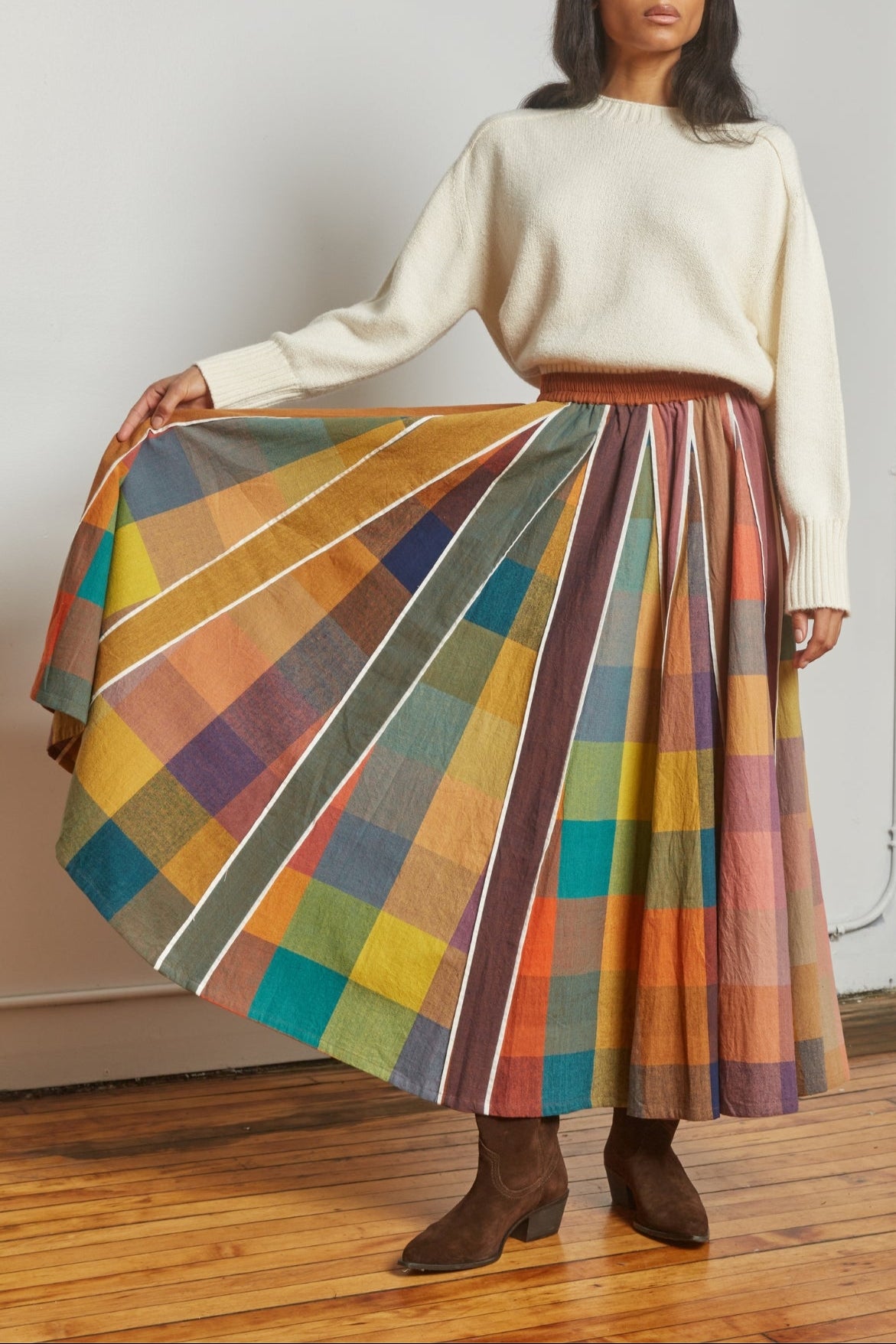 KATE SKIRT | CONFETTI CHEX X STRIPES