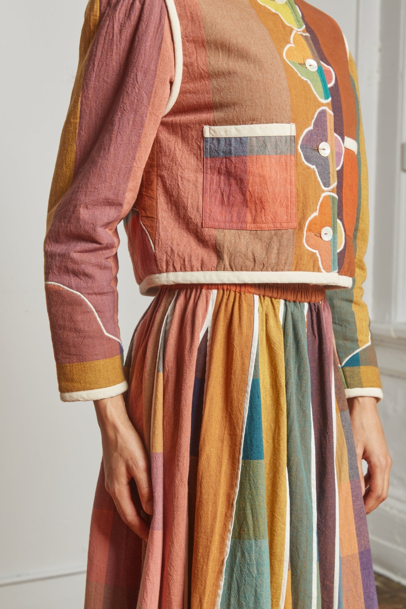 KATE SKIRT | CONFETTI CHEX X STRIPES