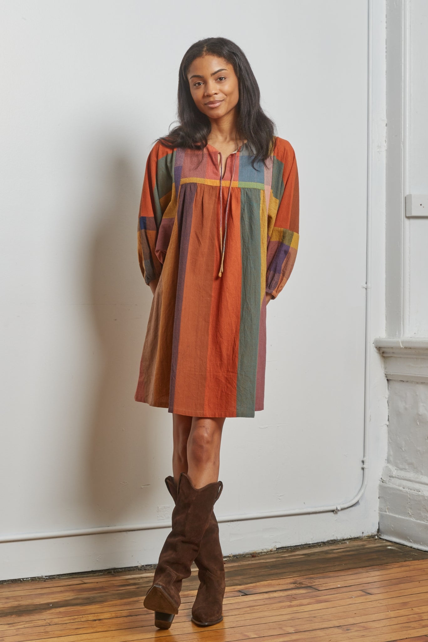 RORY DRESS | CONFETTI CHEX X STRIPES