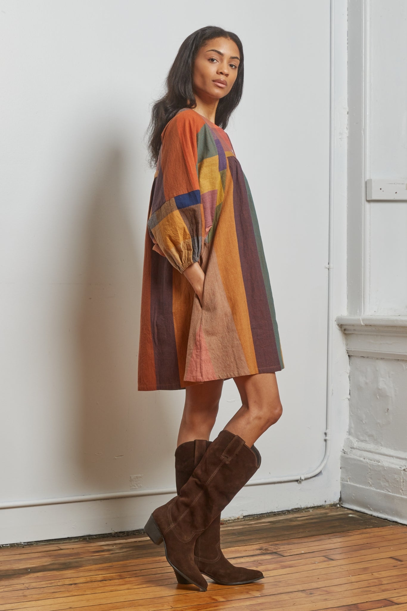 RORY DRESS | CONFETTI CHEX X STRIPES