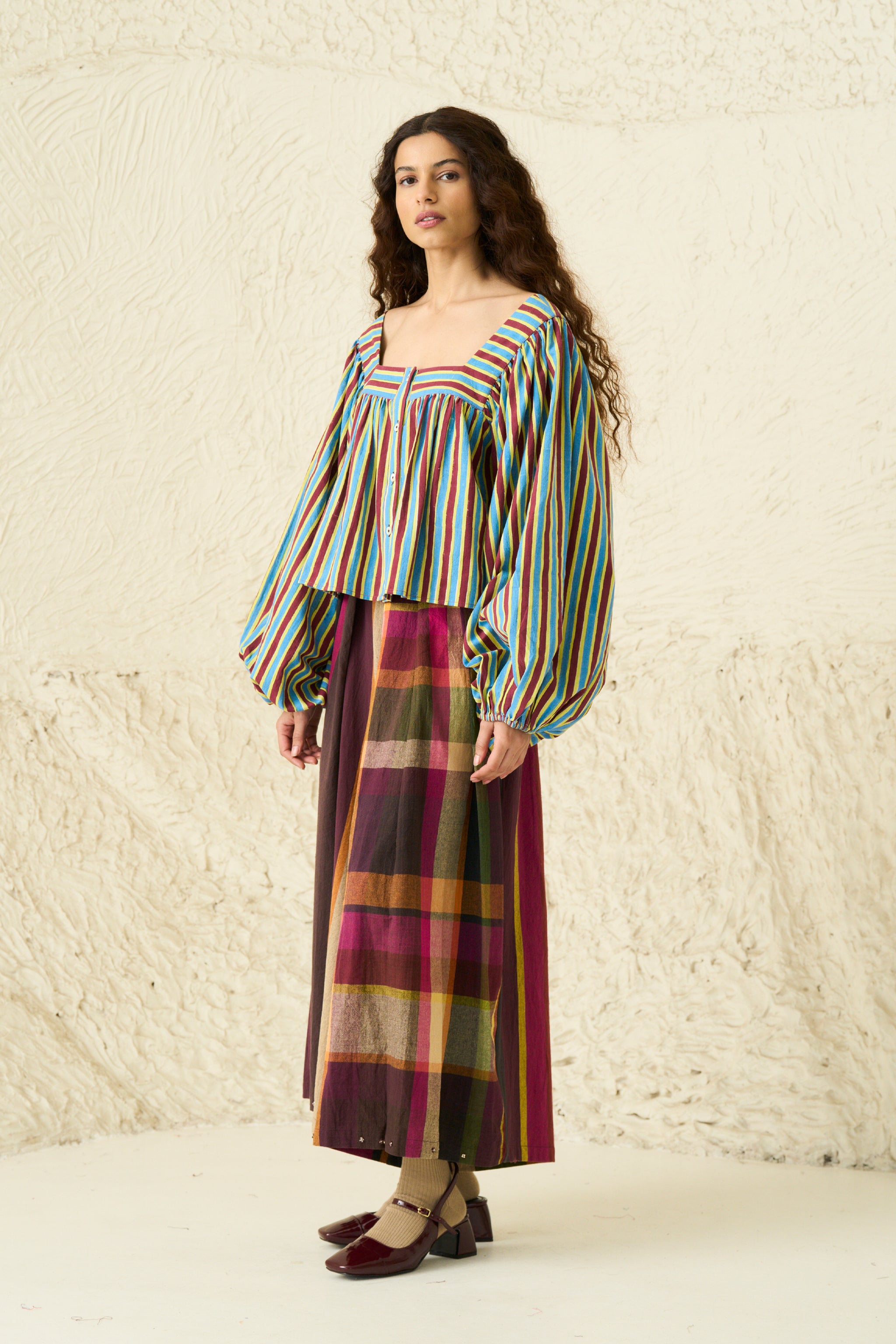 SEPIA PANT | SUNDAE	STRIPES & CHEX