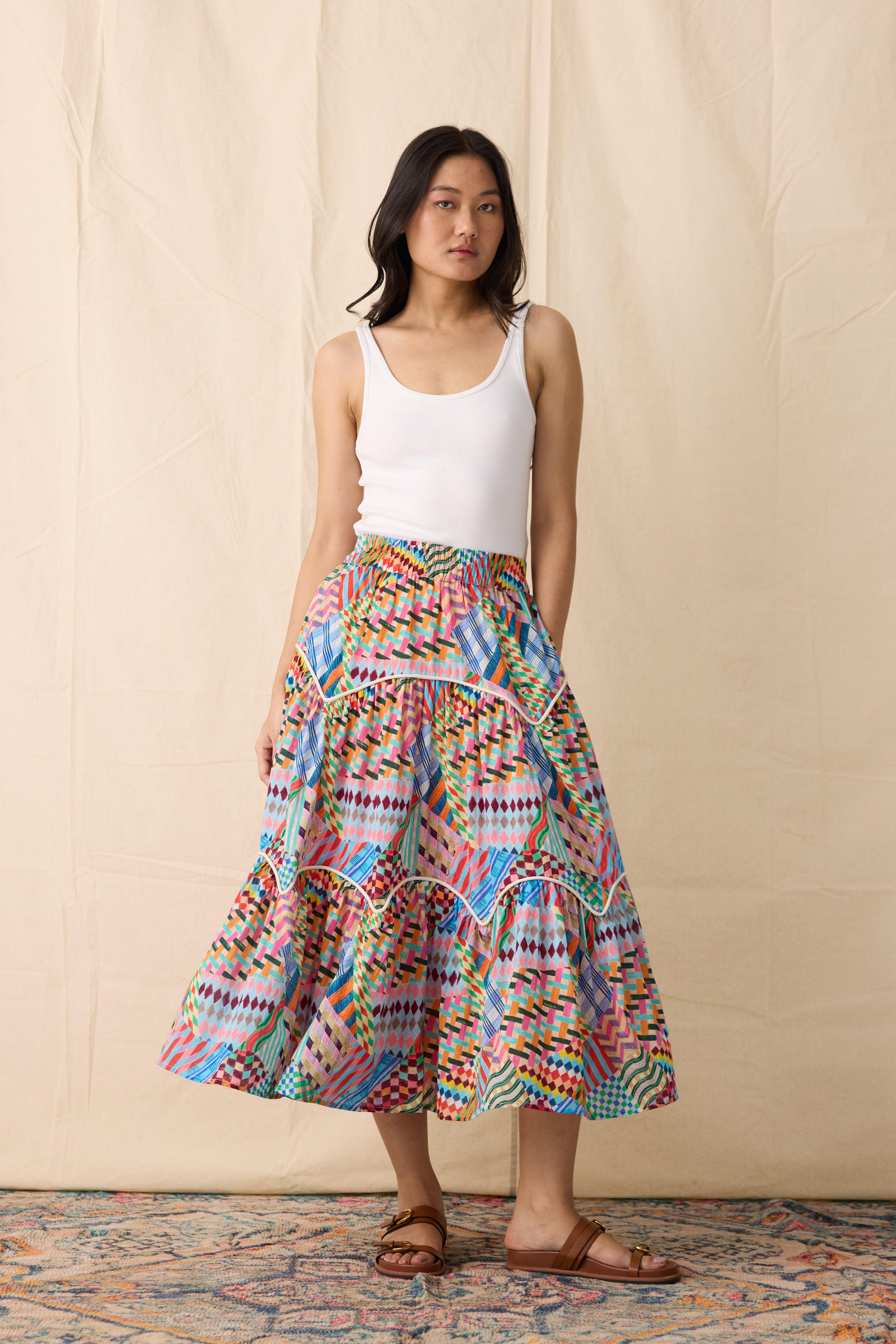 MOSS SKIRT | PATCHWORK PRINT