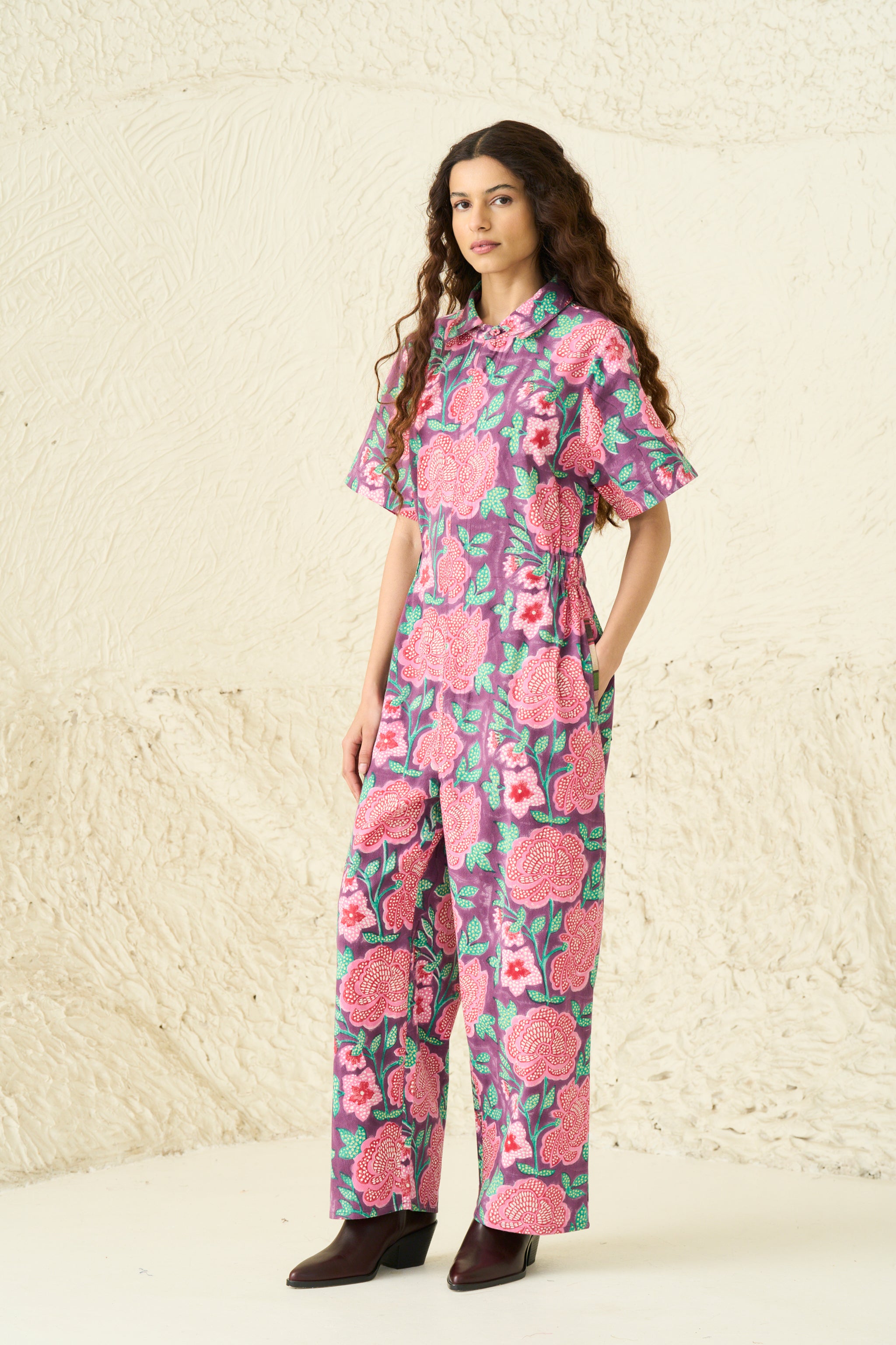 SKATER JUMPSUIT | ROSETTE PLUM