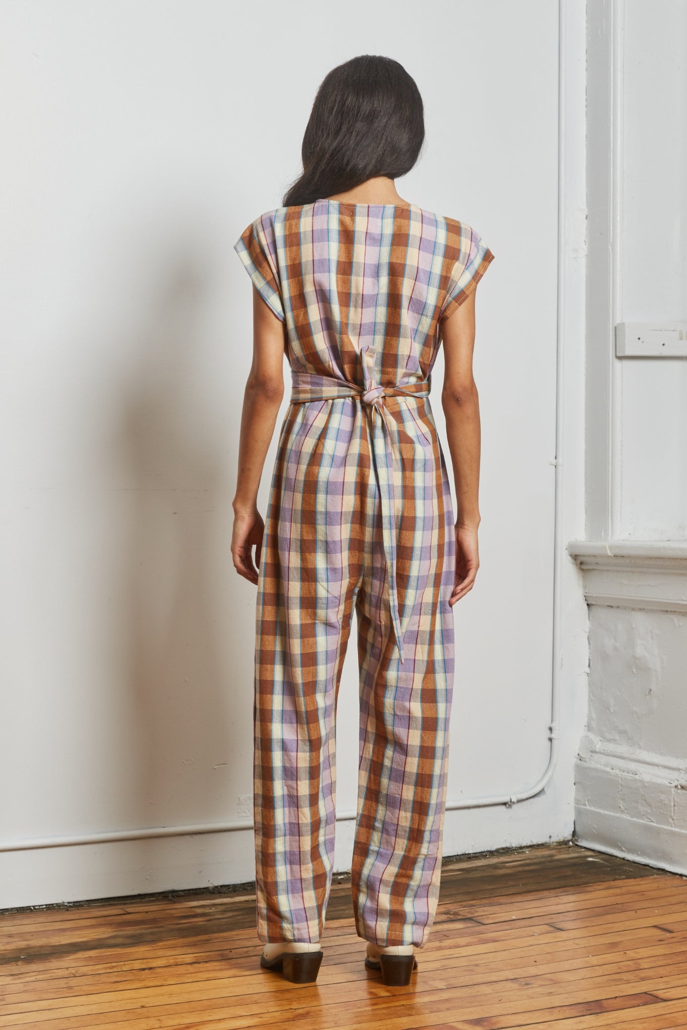VENUS WRAP JUMPER | CHESTNUT CHEX