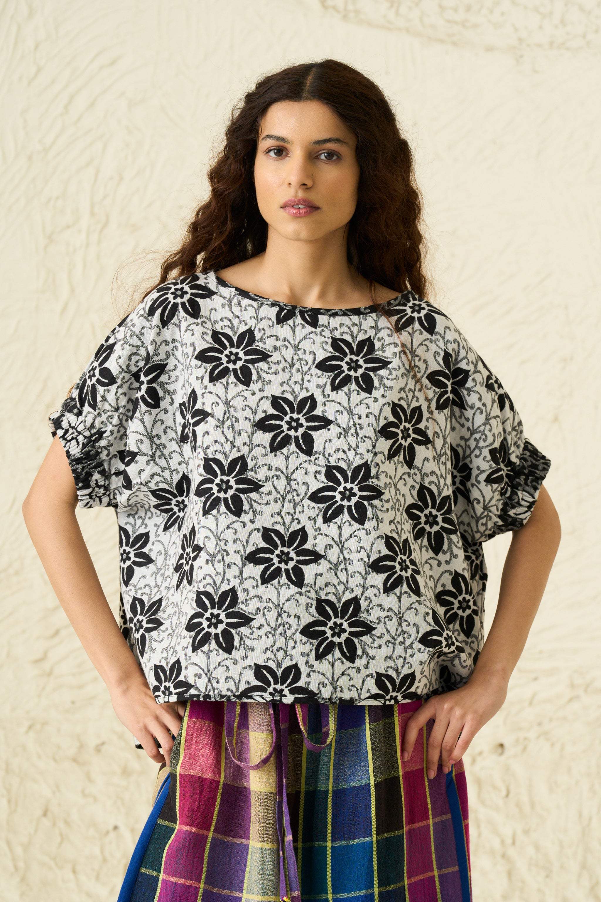 KAYA TOP | NIGHT JASMINE JACQUARD