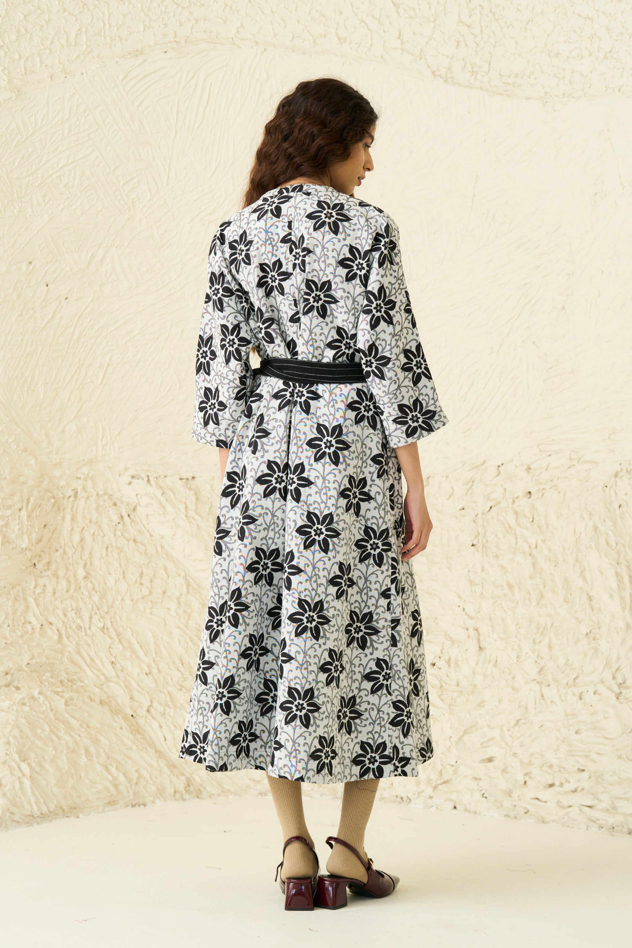 NOVA WRAP DRESS | NIGHT JASMINE JACQUARD