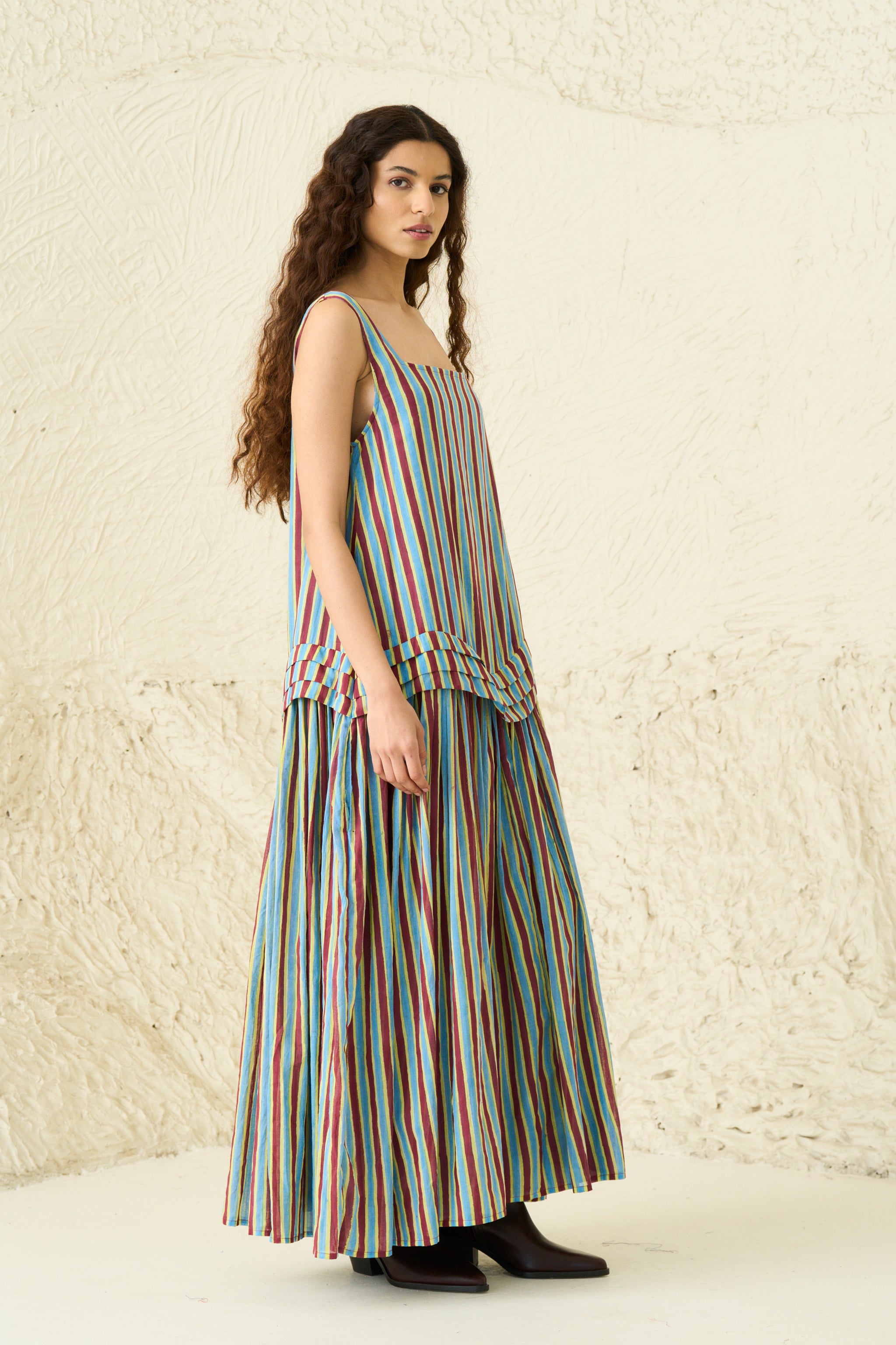 AMY DRESS | IRIS STRIPE LIME