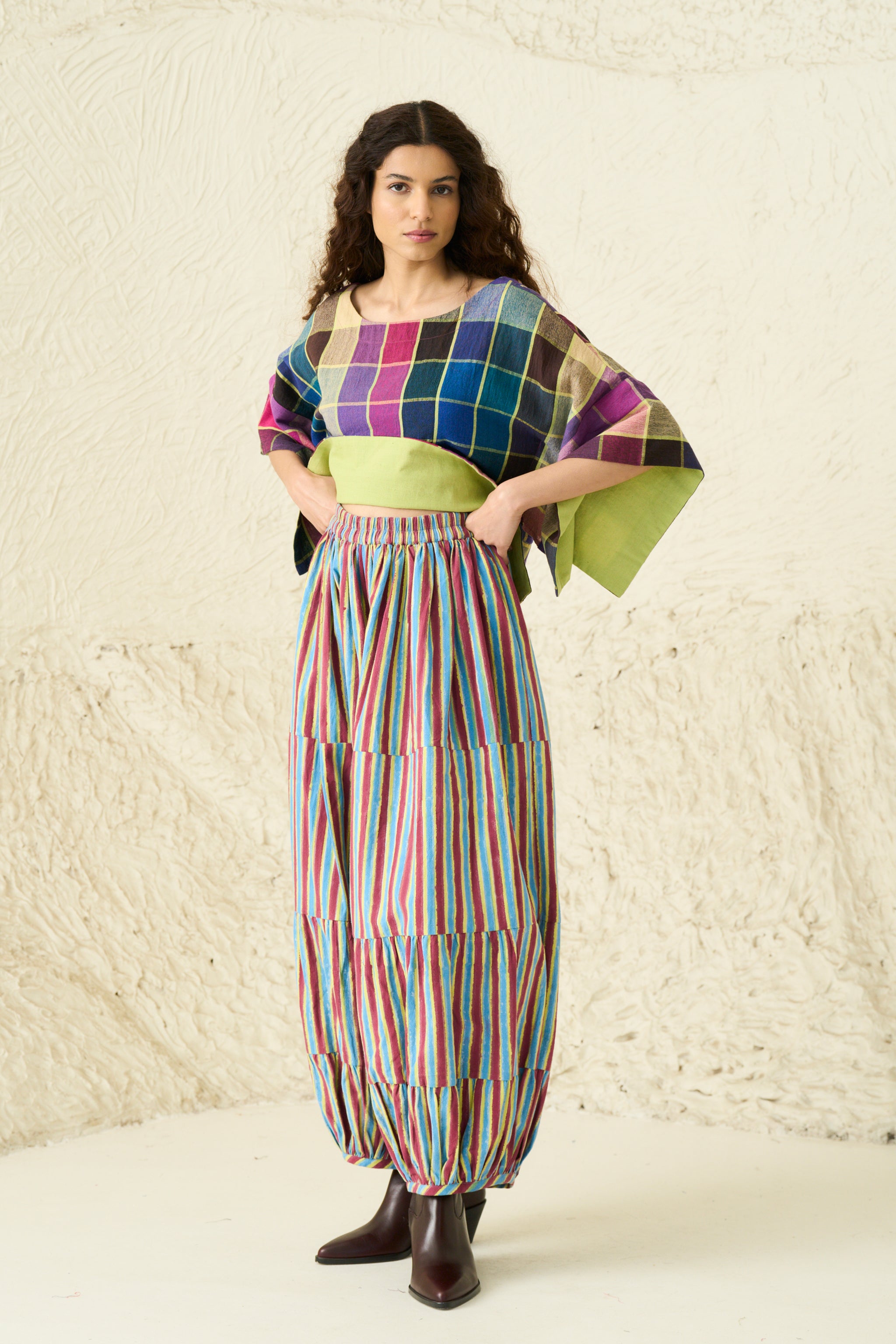 SORA PANT | IRIS STRIPE LIME