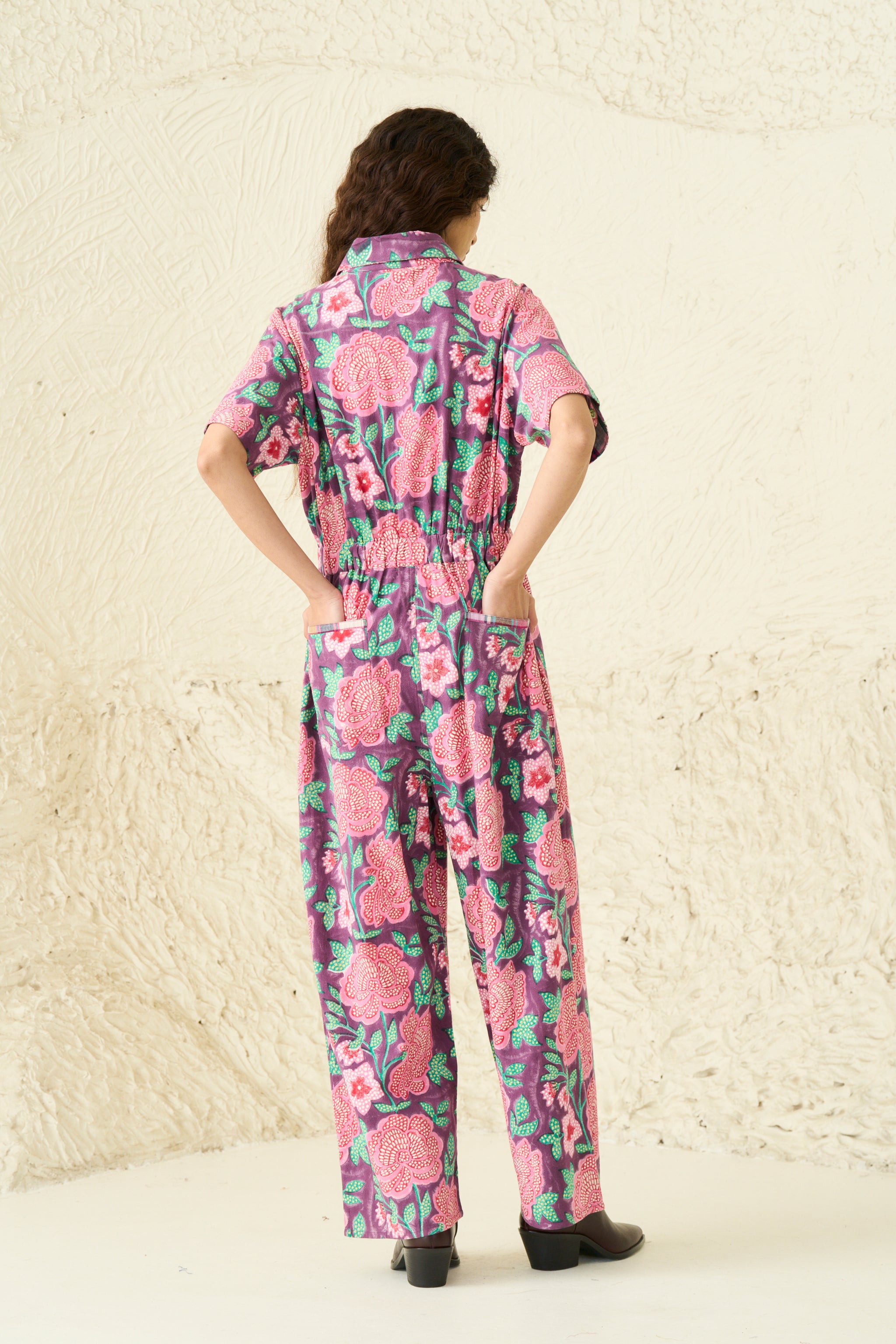 SKATER JUMPSUIT | ROSETTE PLUM