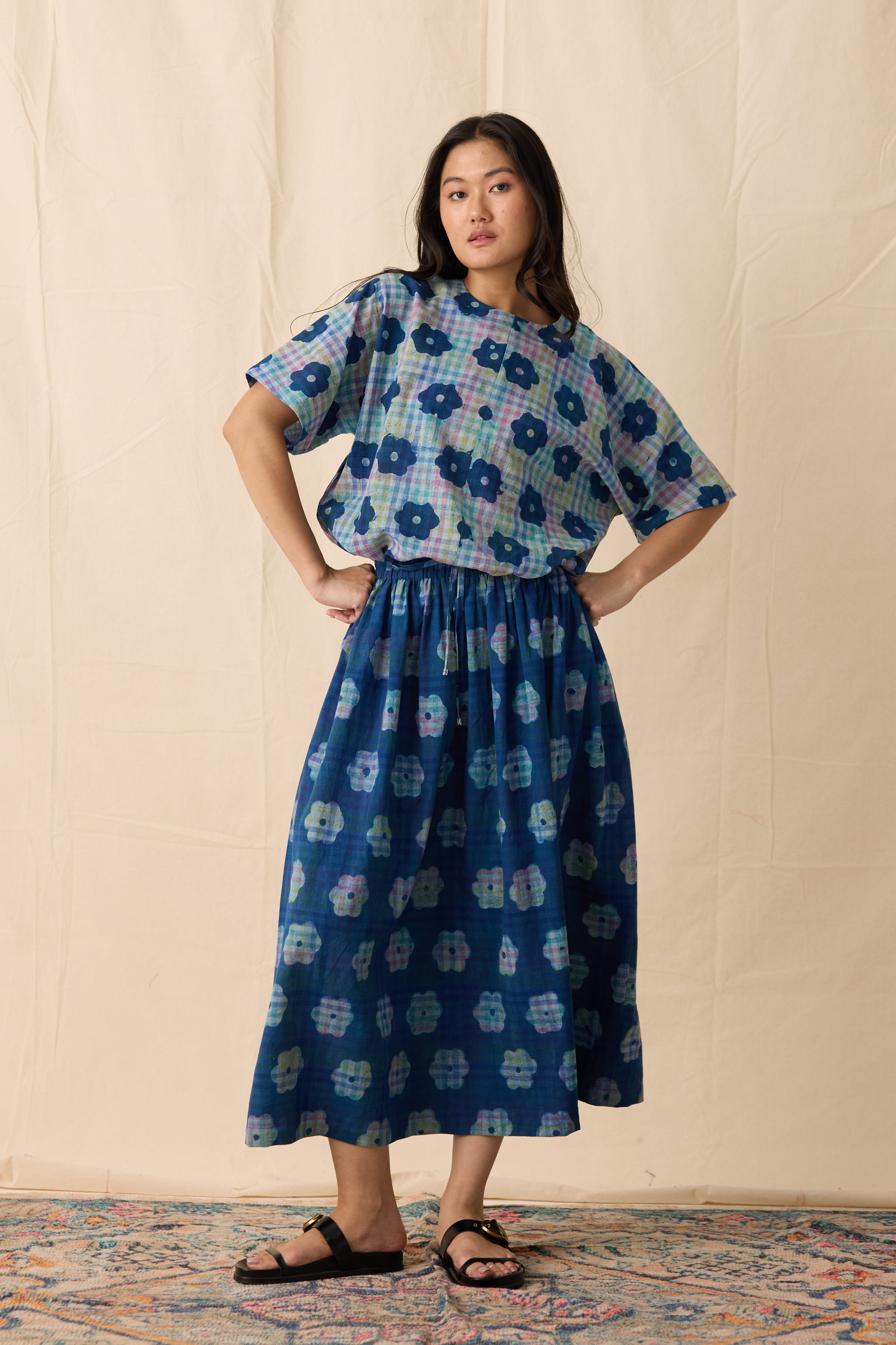 PICNIC SKIRT | INDIGO BLOOM