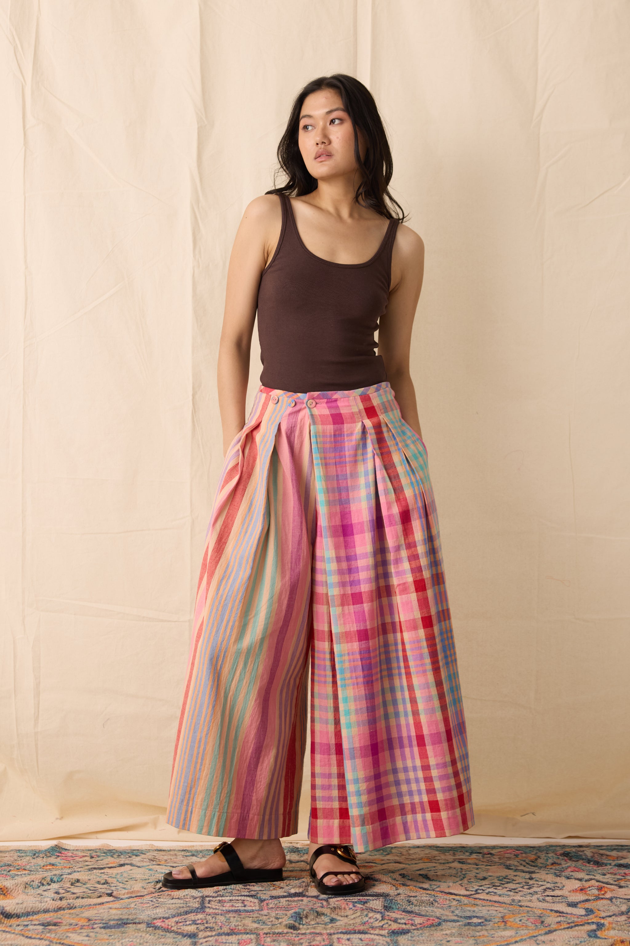 FRIDA PANTS | POPSICLE CHEX + STRIPE