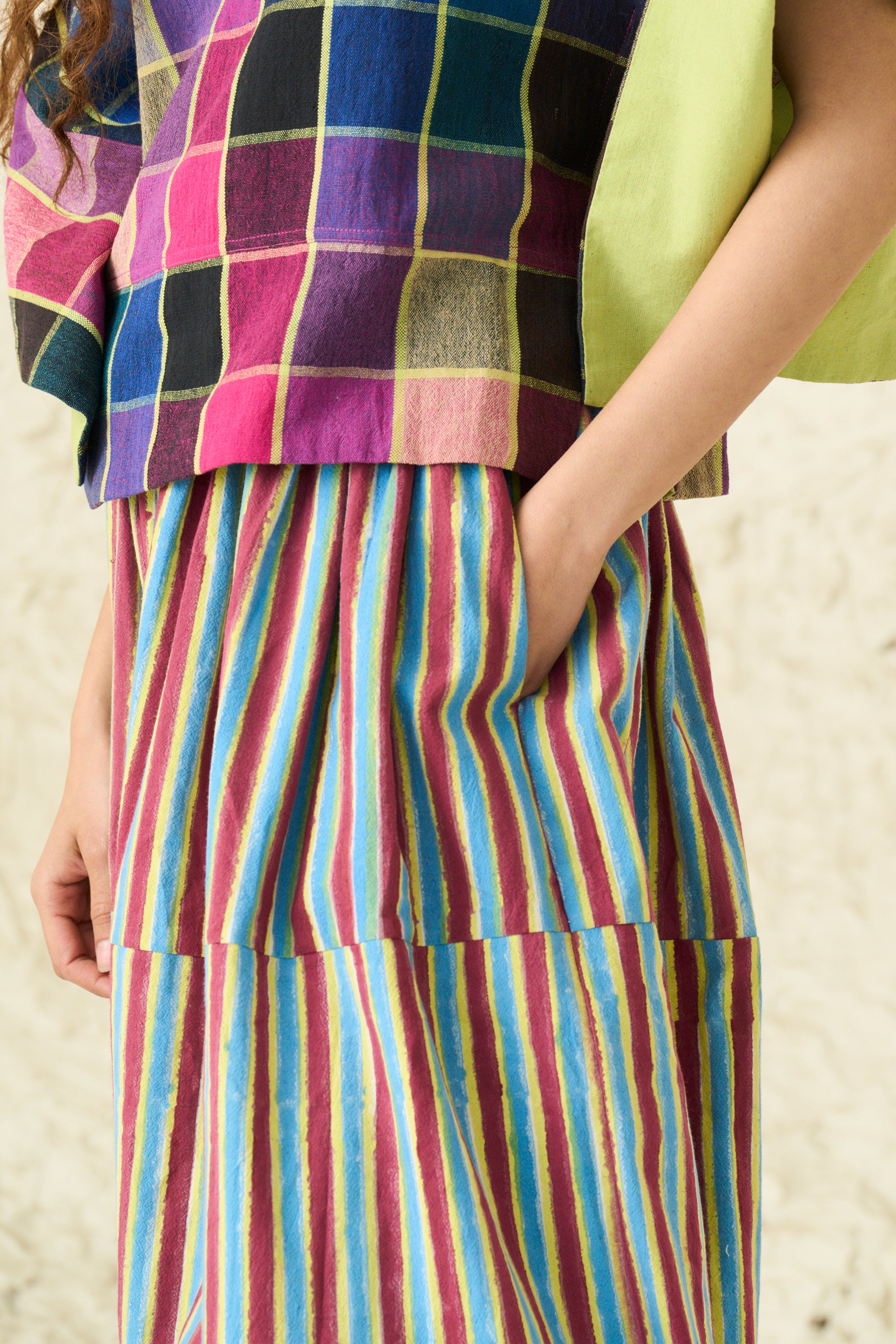 SORA PANT | IRIS STRIPE LIME