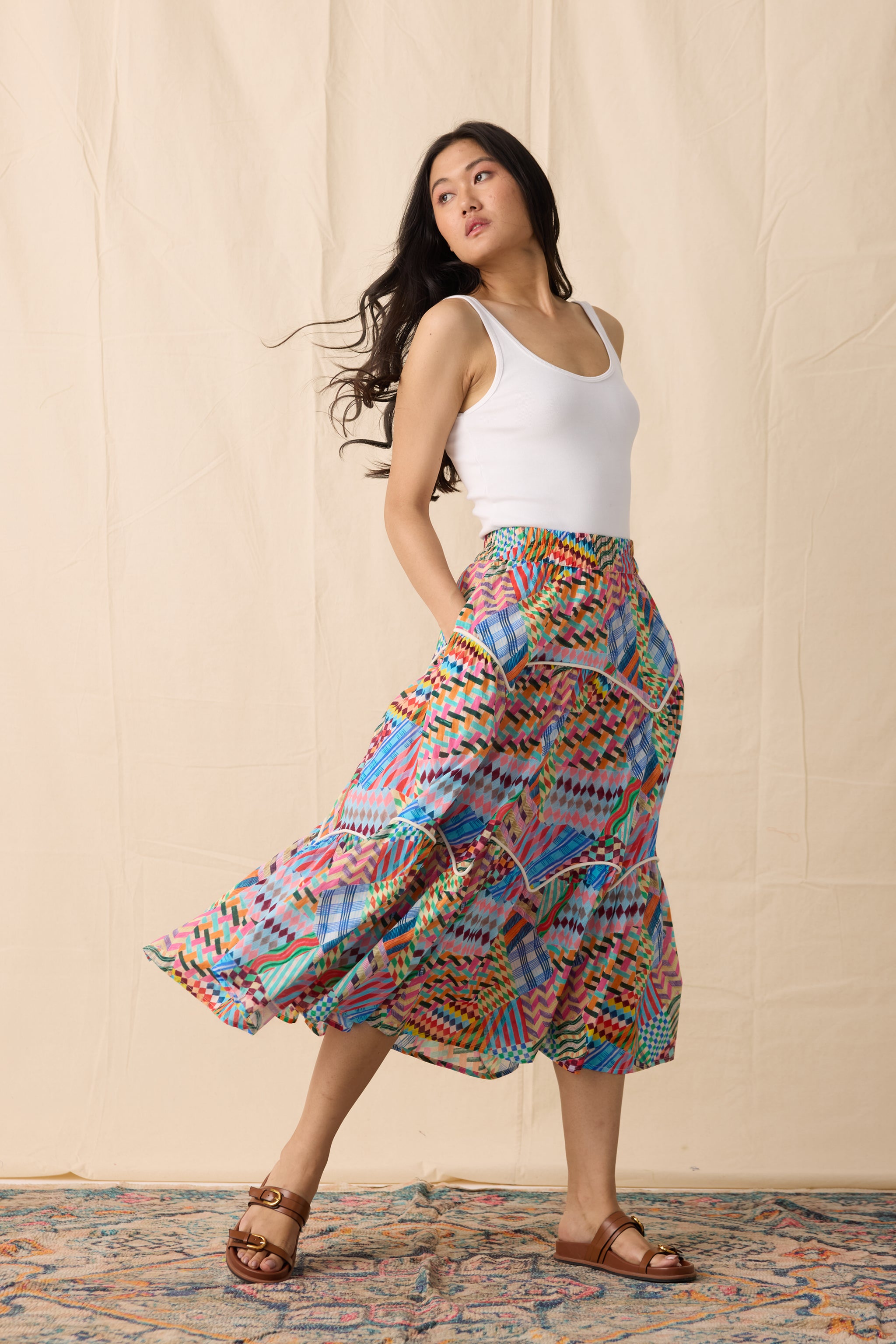 MOSS SKIRT | PATCHWORK PRINT