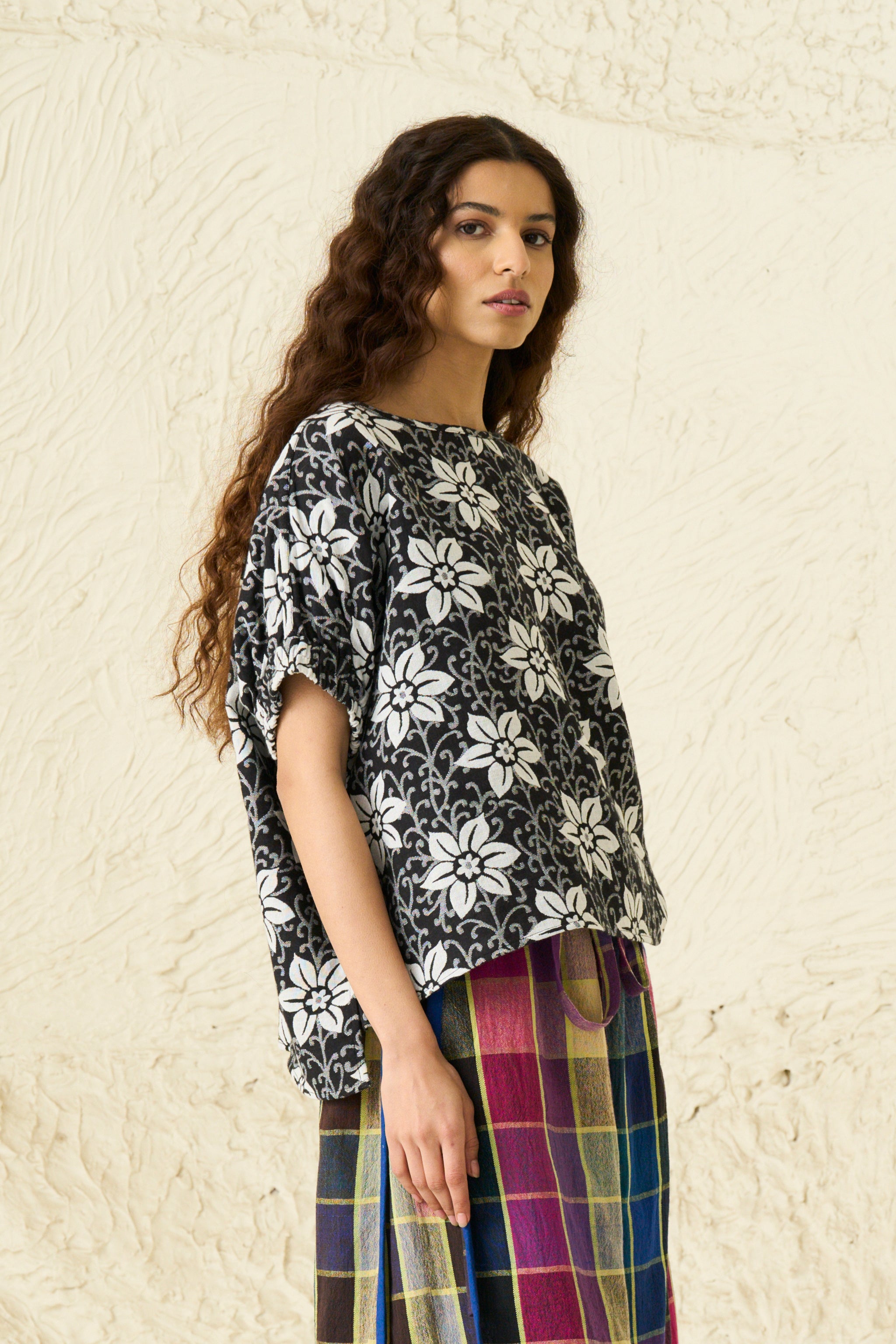 KAYA TOP | NIGHT JASMINE JACQUARD