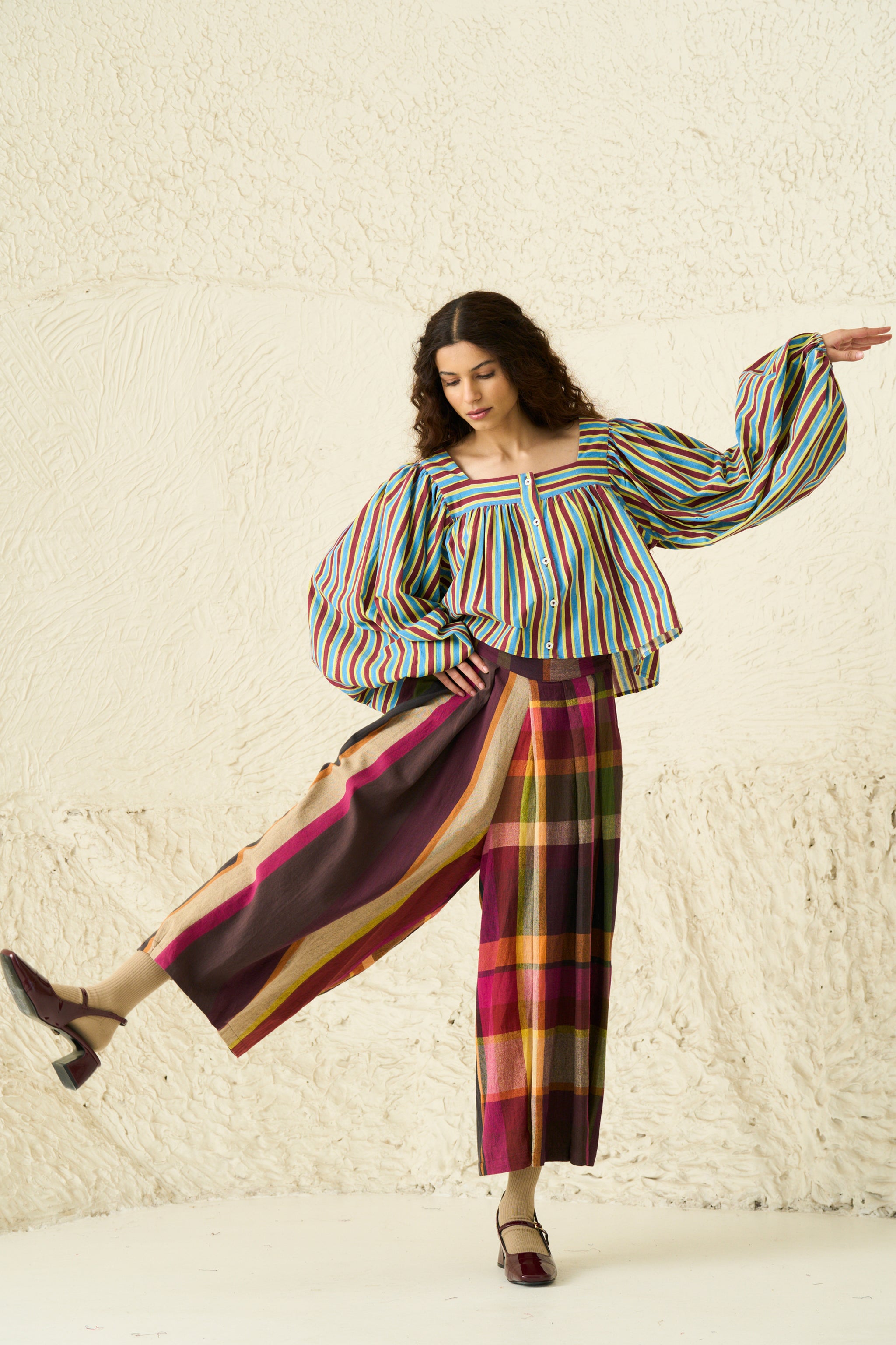 SEPIA PANT | SUNDAE	STRIPES & CHEX