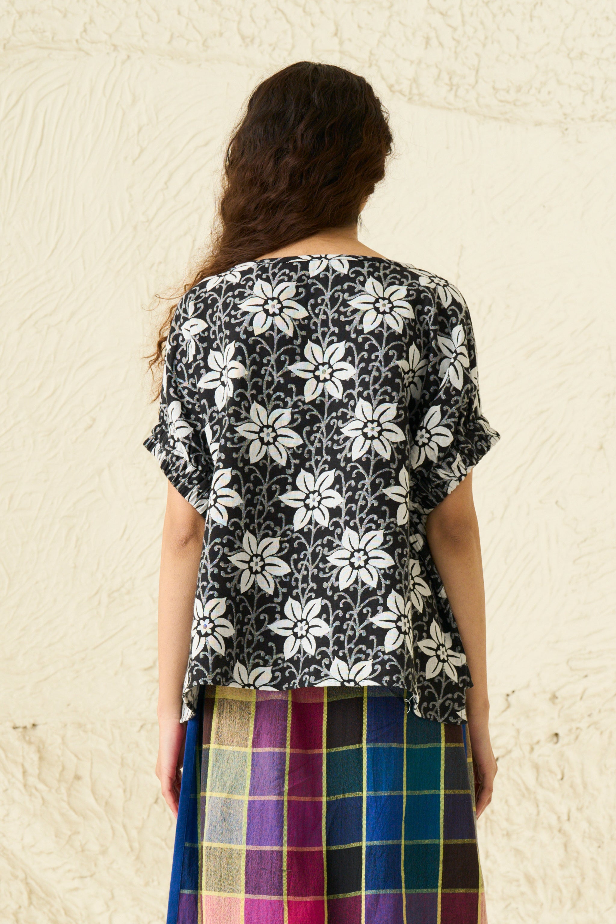 KAYA TOP | NIGHT JASMINE JACQUARD