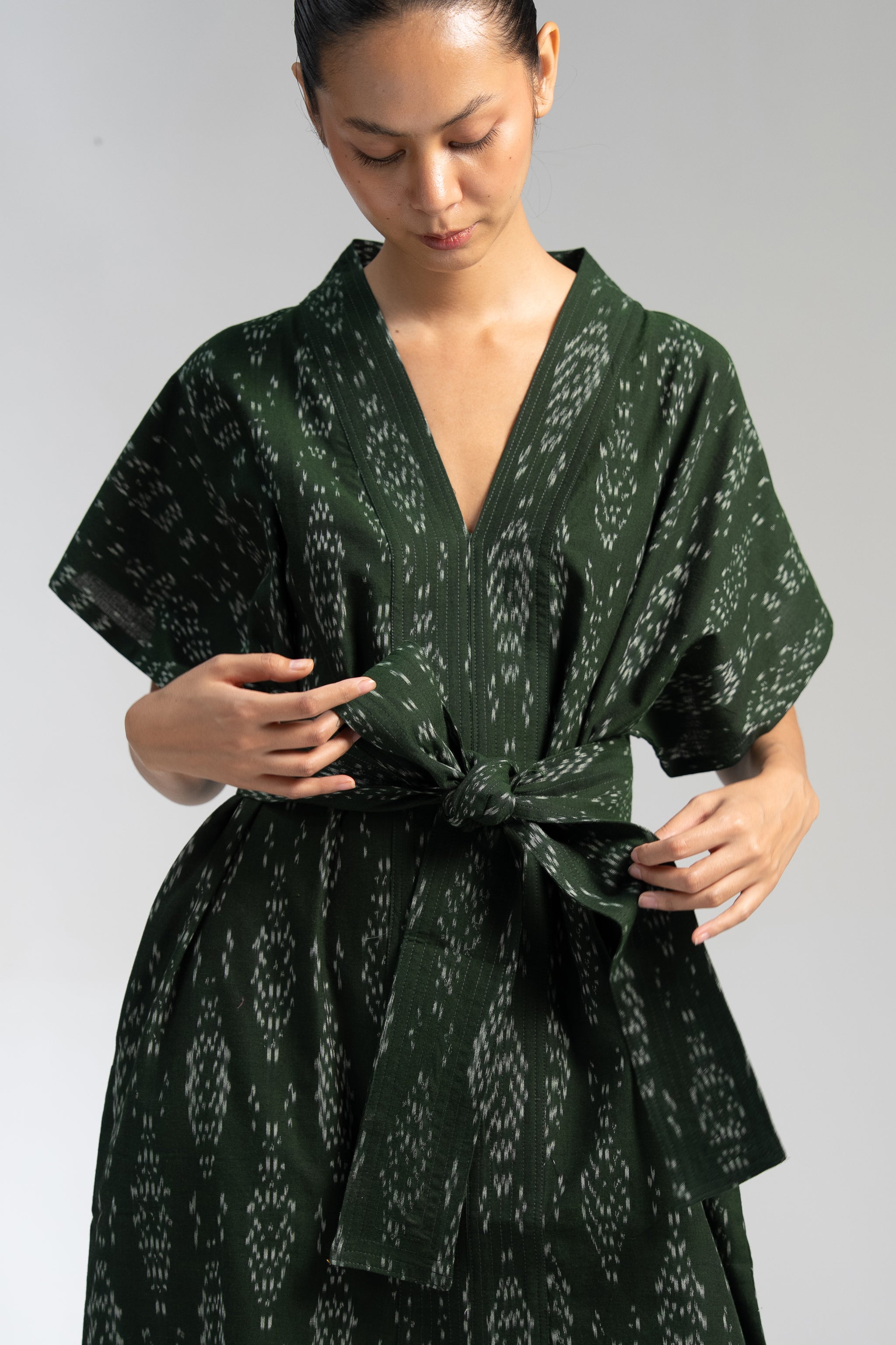 NAYA KAFTAN DRESS | FOREST IKAT