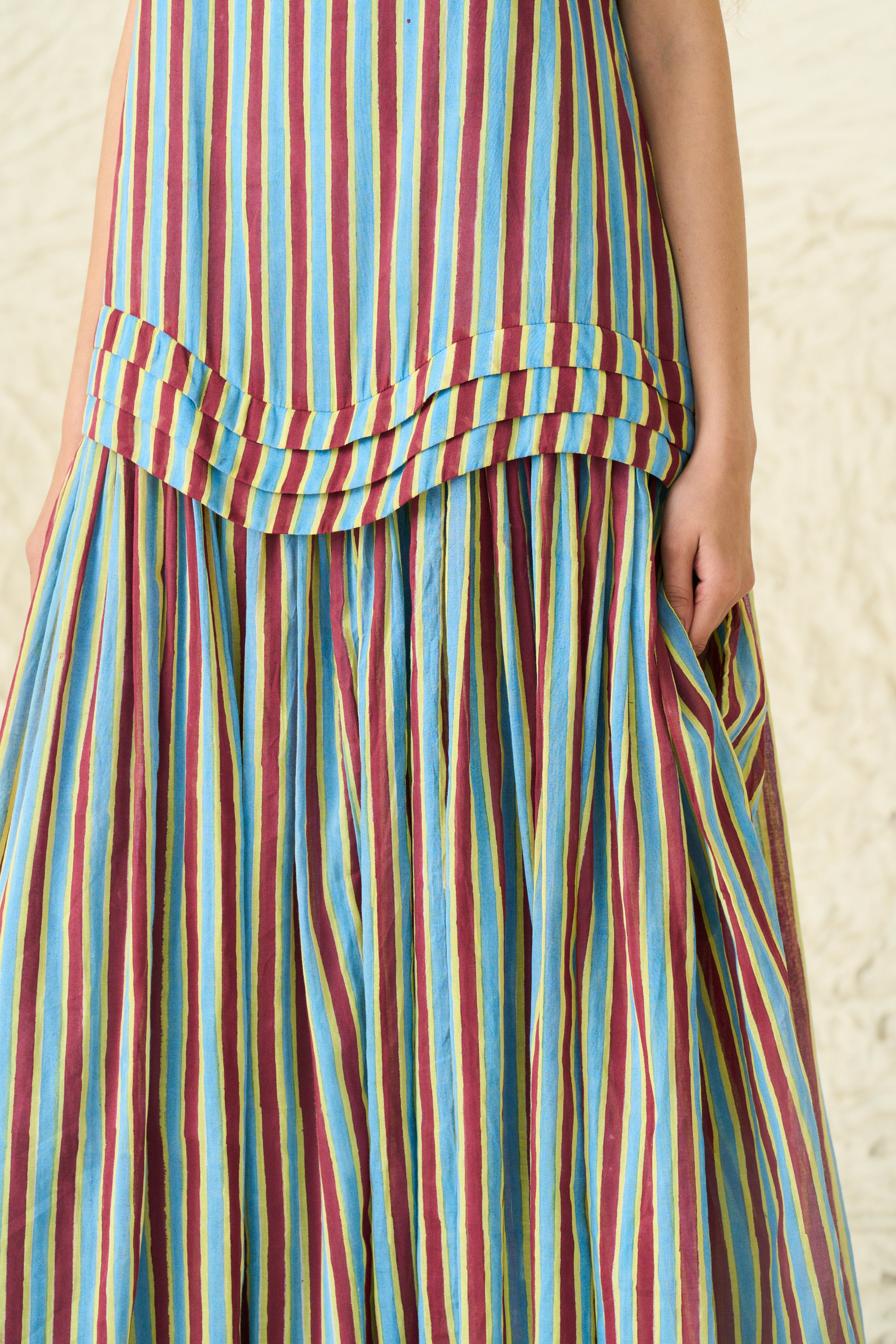 AMY DRESS | IRIS STRIPE LIME