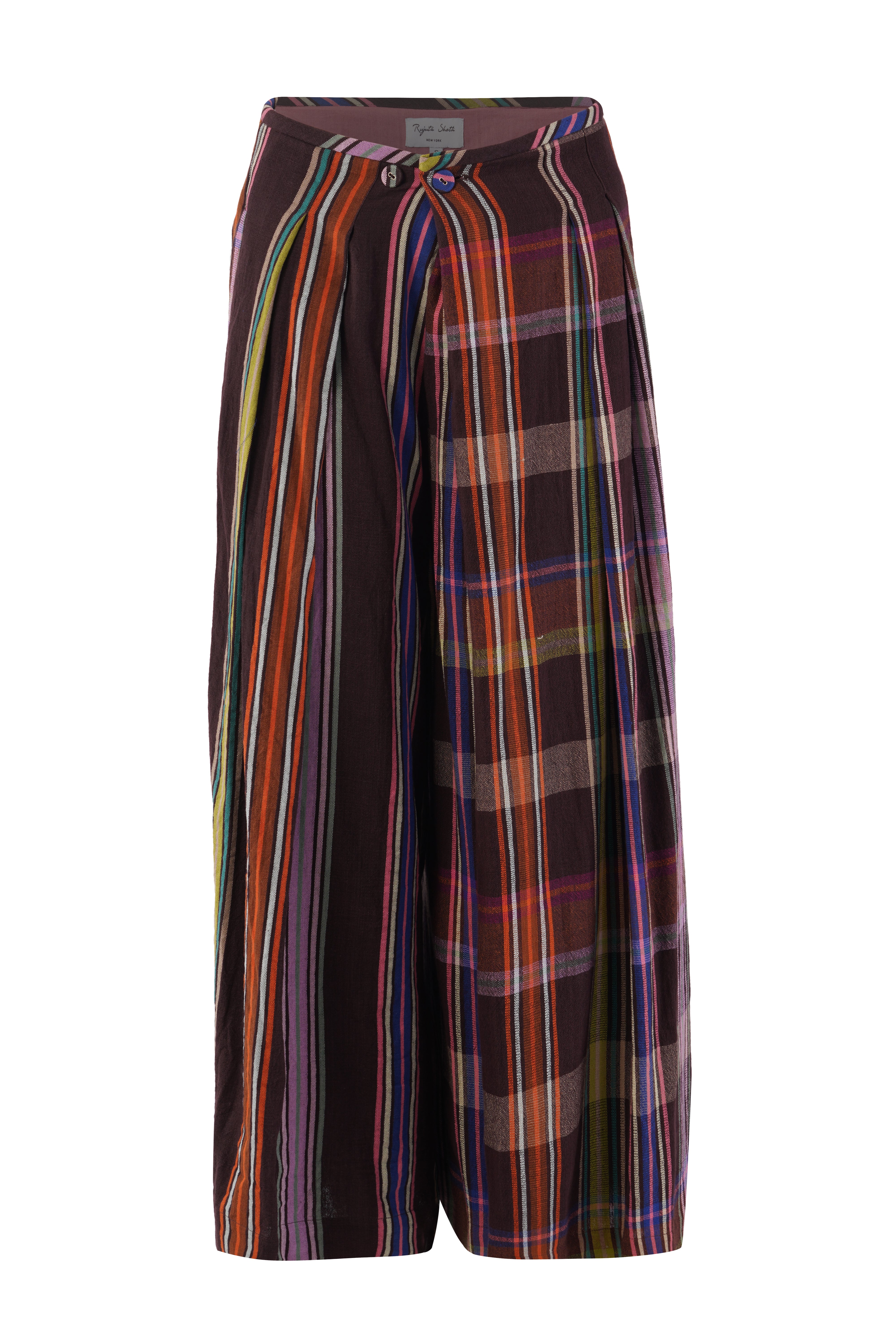 FRIDA PANTS | MOCHA CHEX X STRIPES