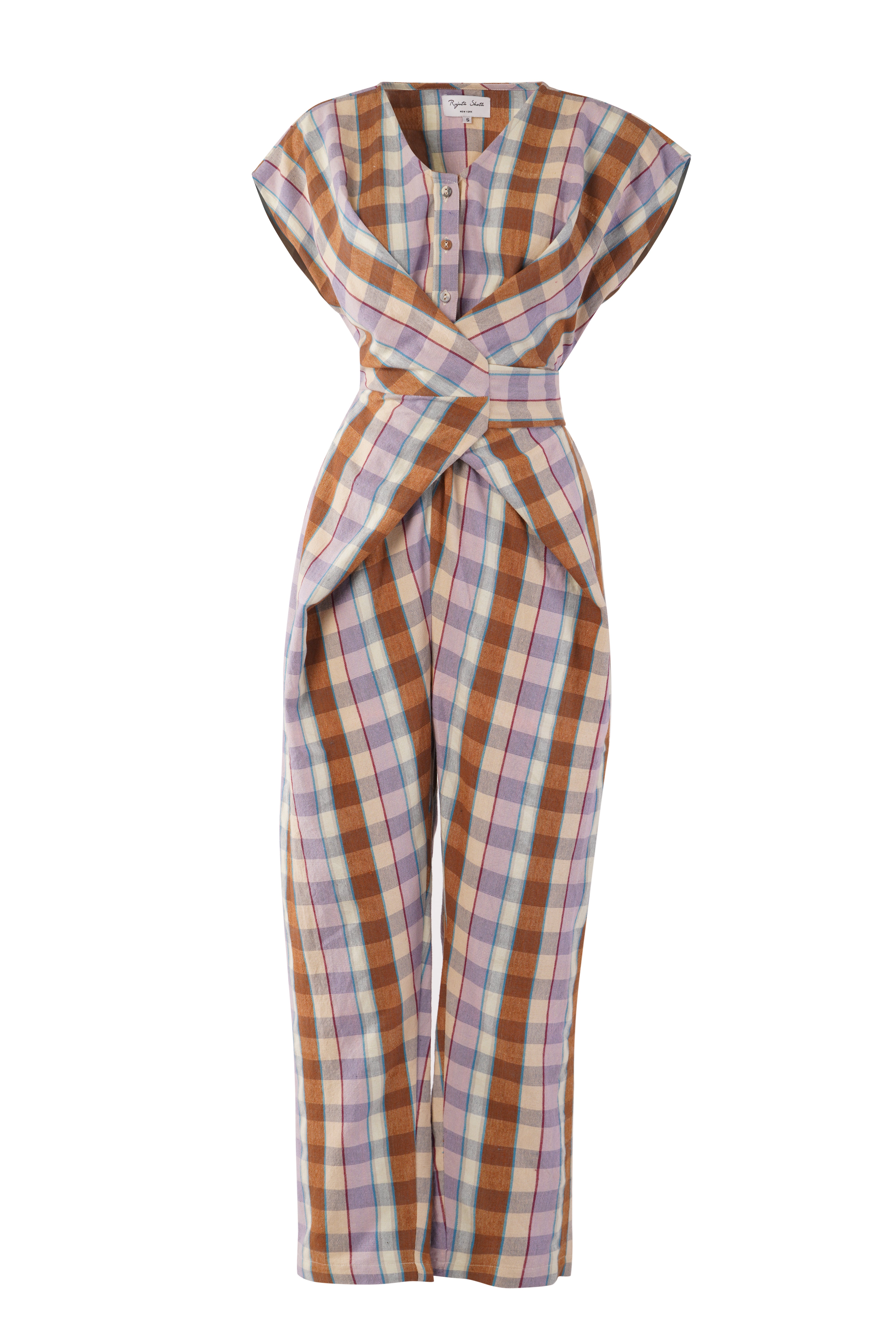 VENUS WRAP JUMPER | CHESTNUT CHEX