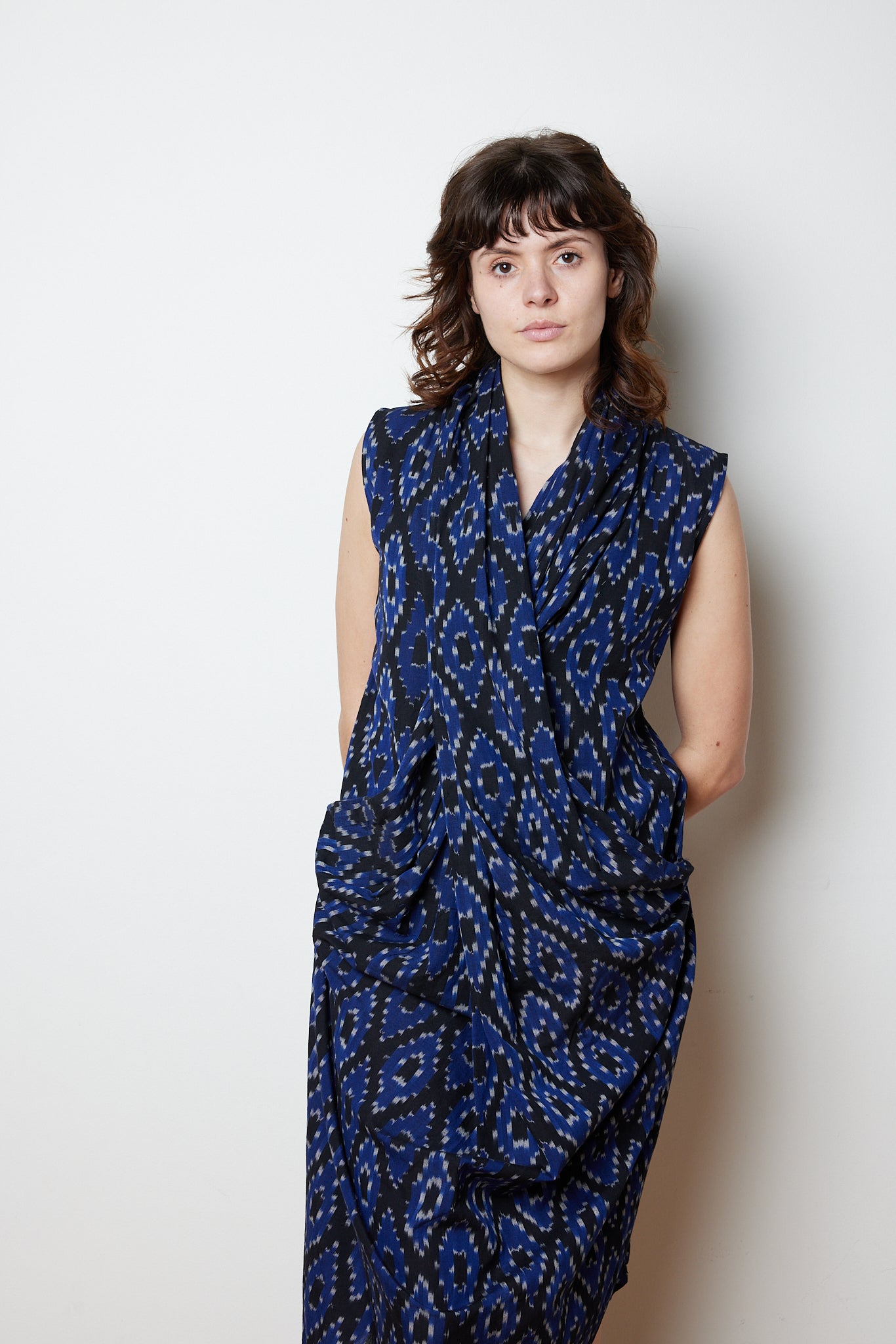 CRISS CROSS DRESS | SAPPHIRE IKAT