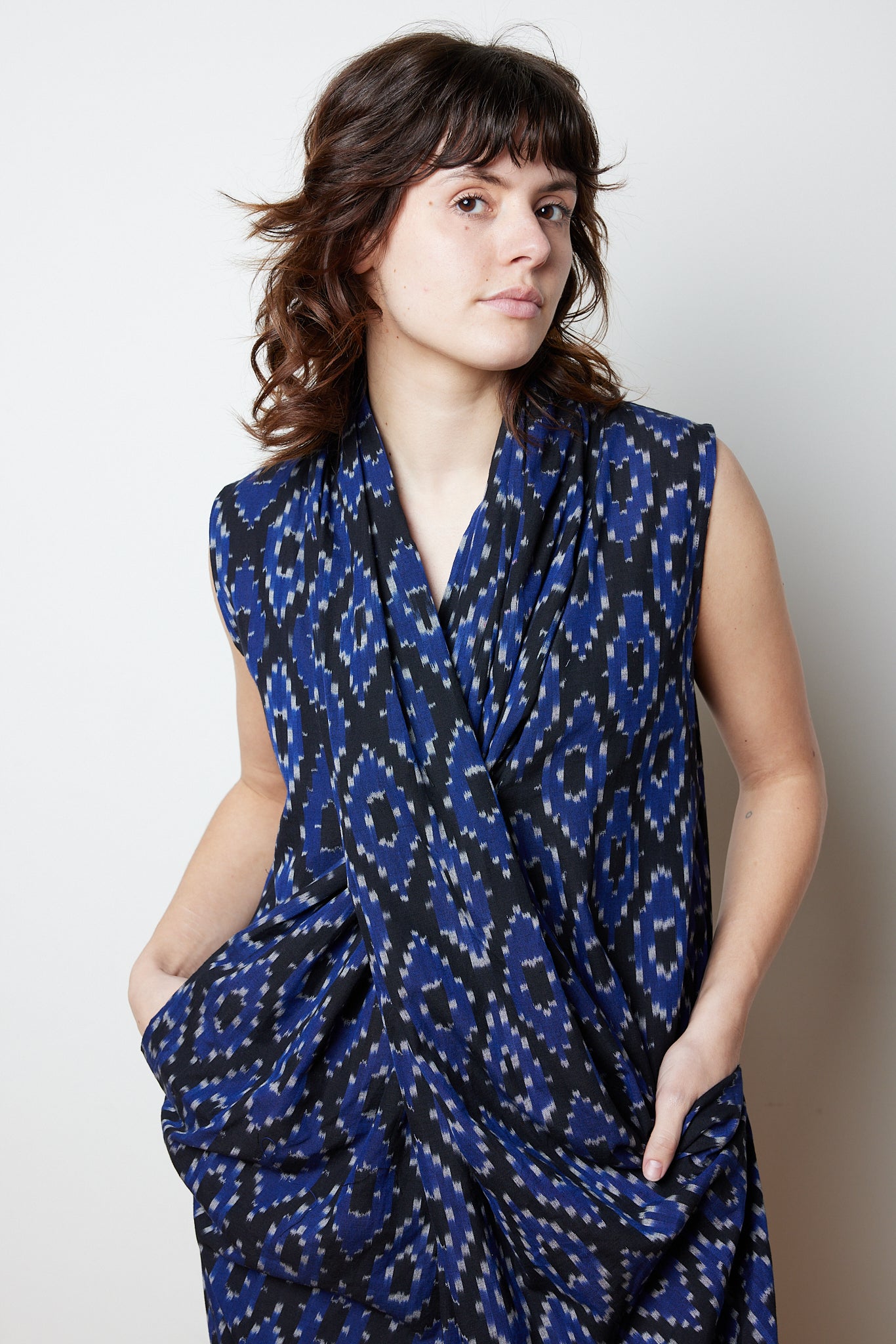 CRISS CROSS DRESS | SAPPHIRE IKAT