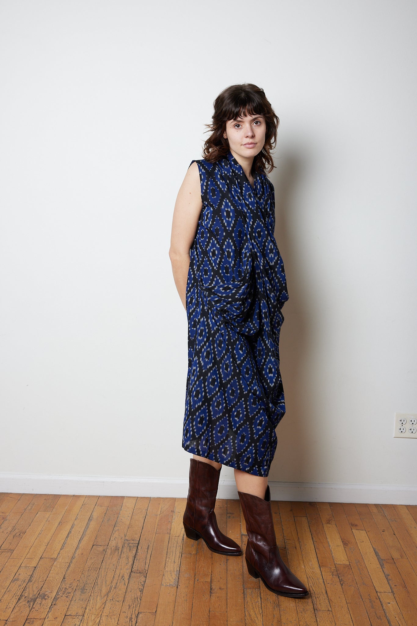 CRISS CROSS DRESS | SAPPHIRE IKAT