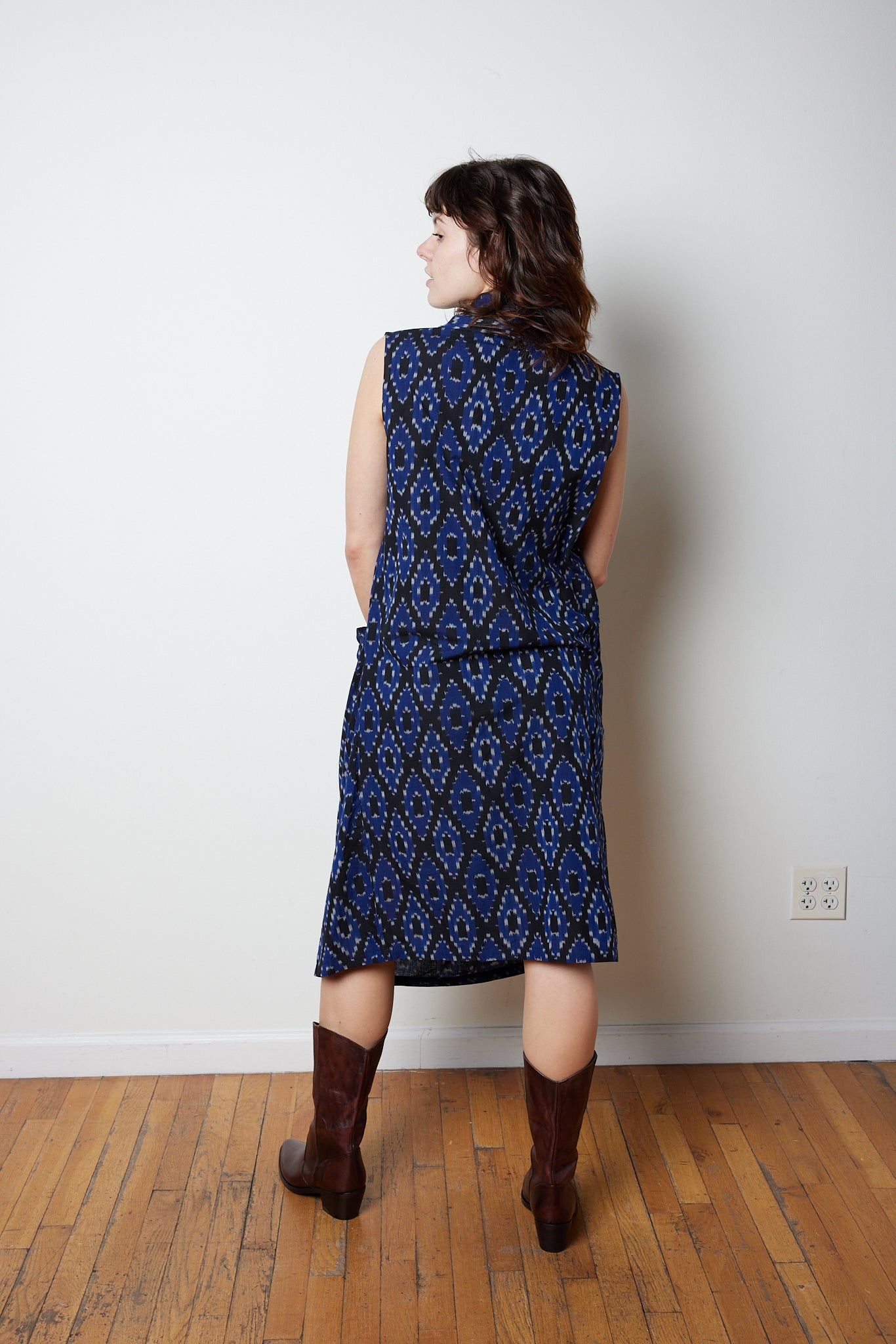 CRISS CROSS DRESS | SAPPHIRE IKAT