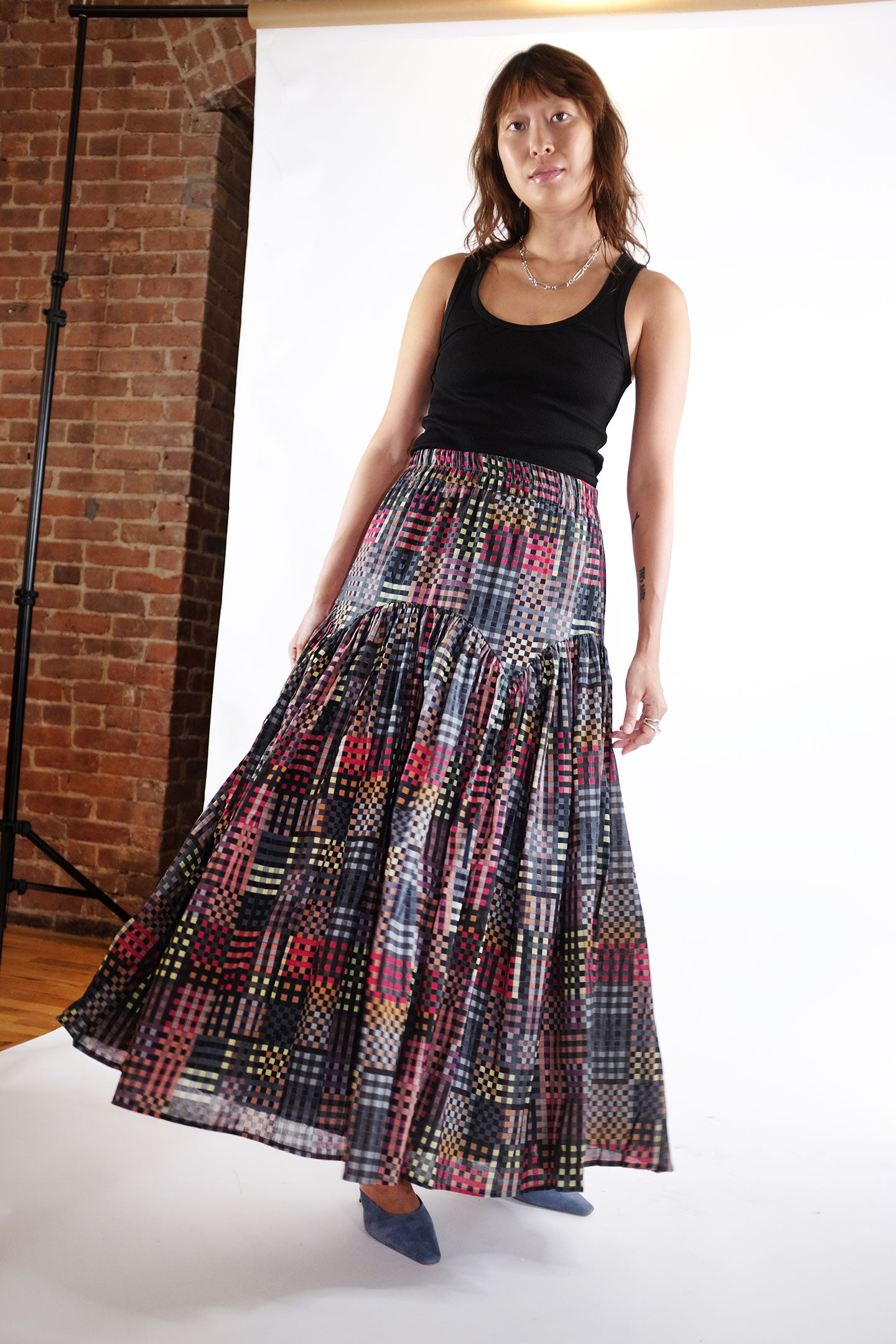 LEILA SKIRT | NIGHT RUBIX PRINT